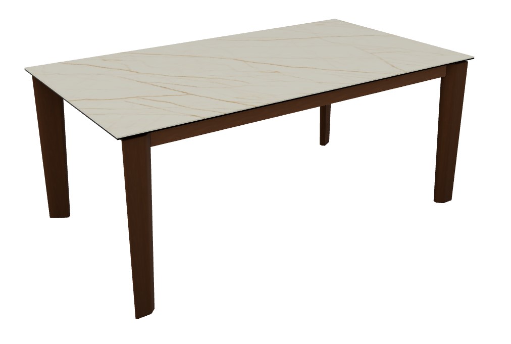 Dogma W70.9"-94.5" Rectangular Ceramic/Wood Veneer//Wood Extendable Dining Table