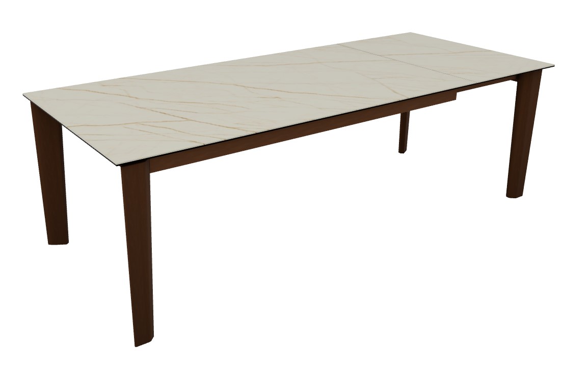 Dogma W70.9"-94.5" Rectangular Ceramic/Wood Extendable Dining Table