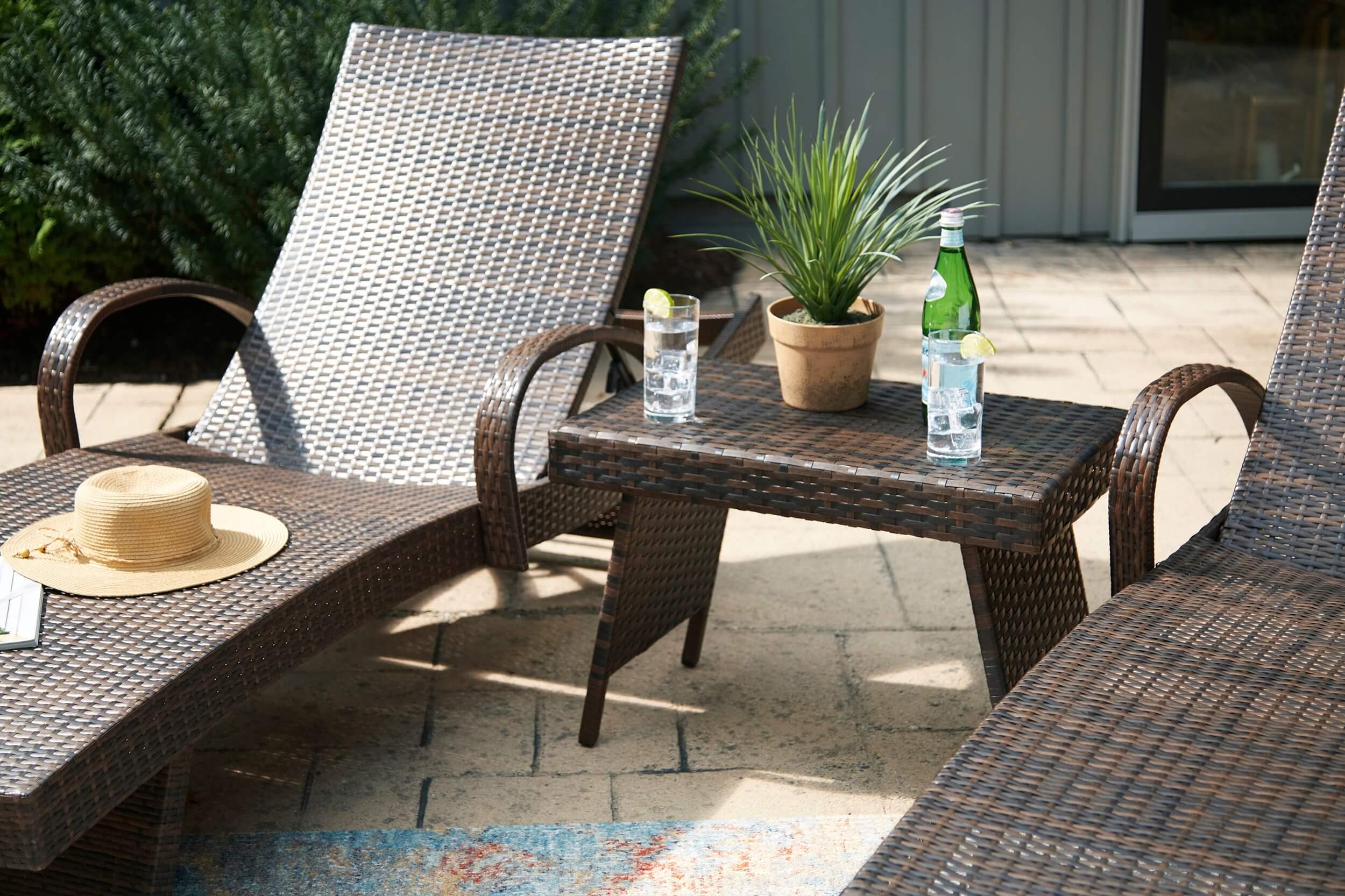 Kantana Outdoor Resin Wicker Rectangular End Table