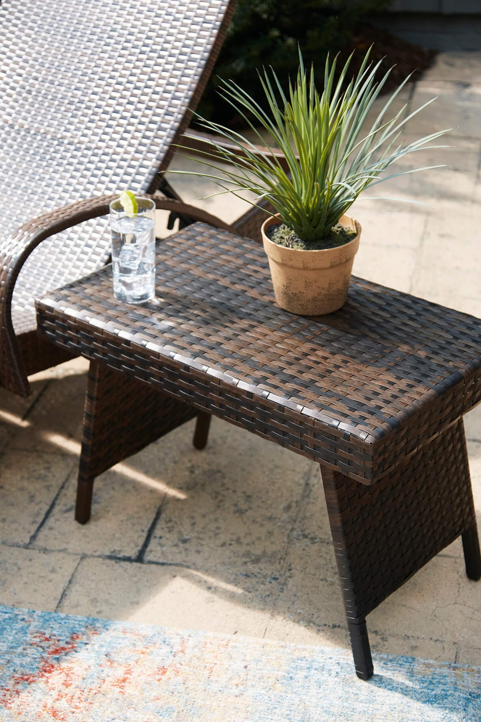 Kantana Outdoor Resin Wicker Rectangular End Table