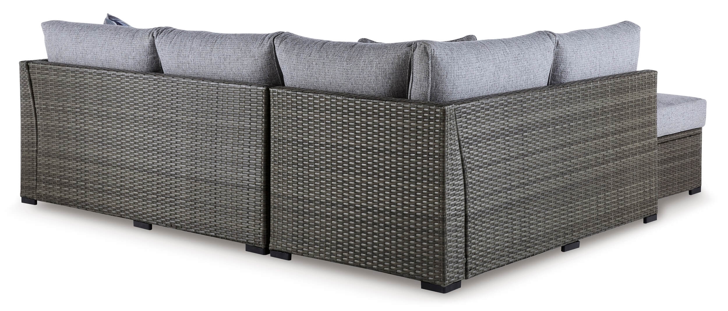Petal Road 4-Piece Outdoor Nuvella Fabric/Resin Wicker Sectional Set