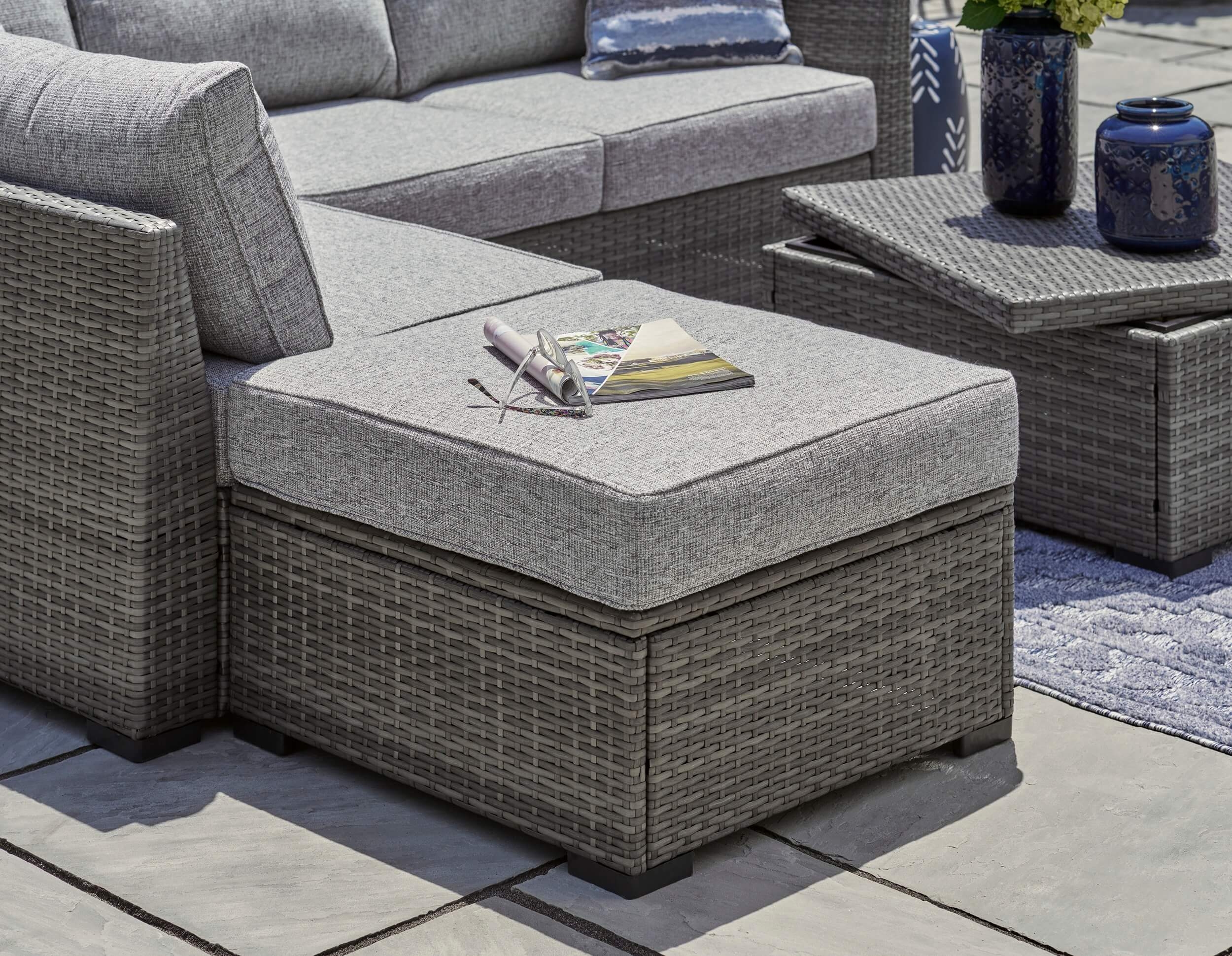 Petal Road 4-Piece Outdoor Nuvella Fabric/Resin Wicker Sectional Set