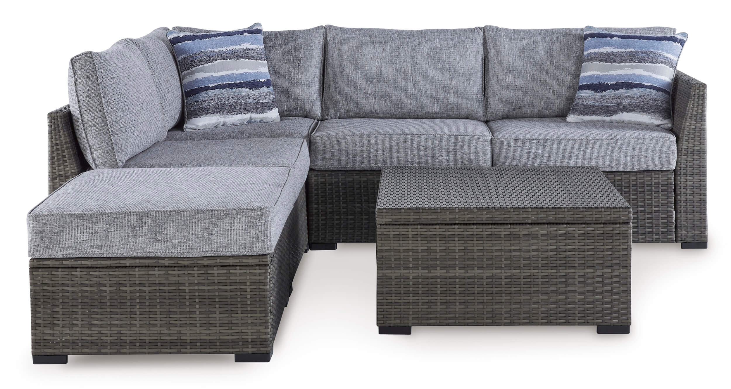 Petal Road 4-Piece Outdoor Nuvella Fabric/Resin Wicker Sectional Set