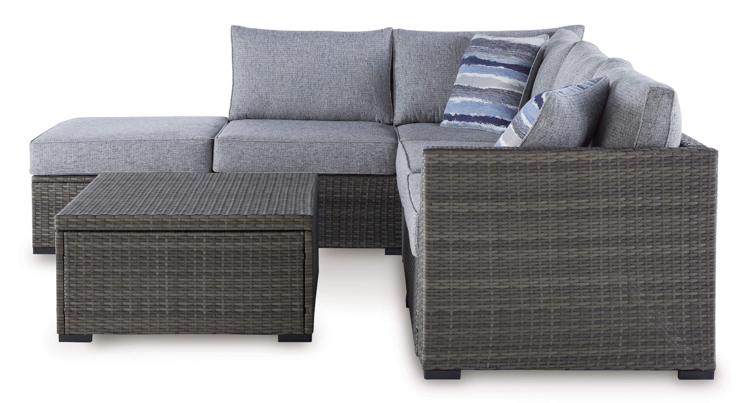 Petal Road 4-Piece Outdoor Nuvella Fabric/Resin Wicker Sectional Set