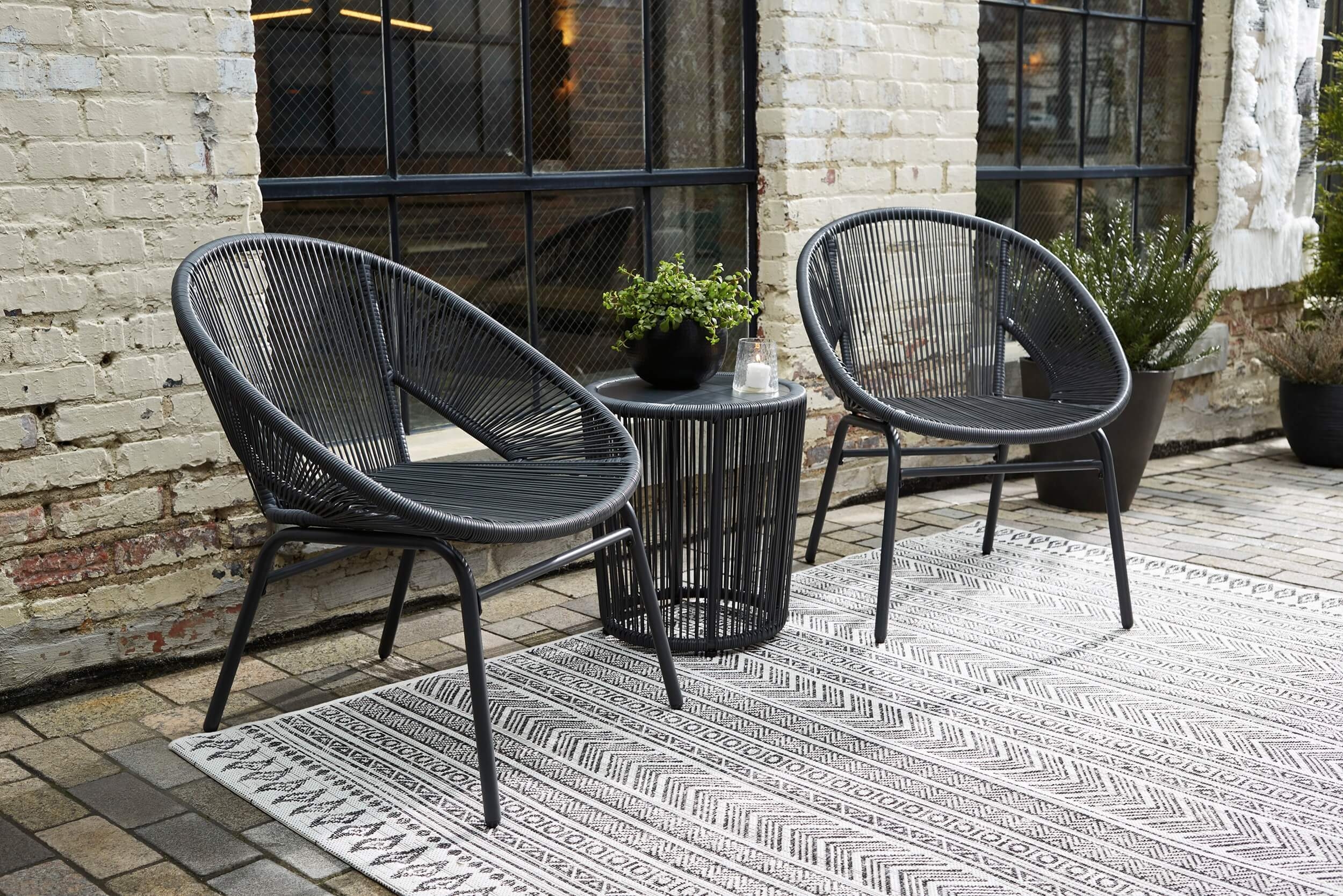Mandarin Cape 3-Piece Outdoor Resin Wicker Dining Set