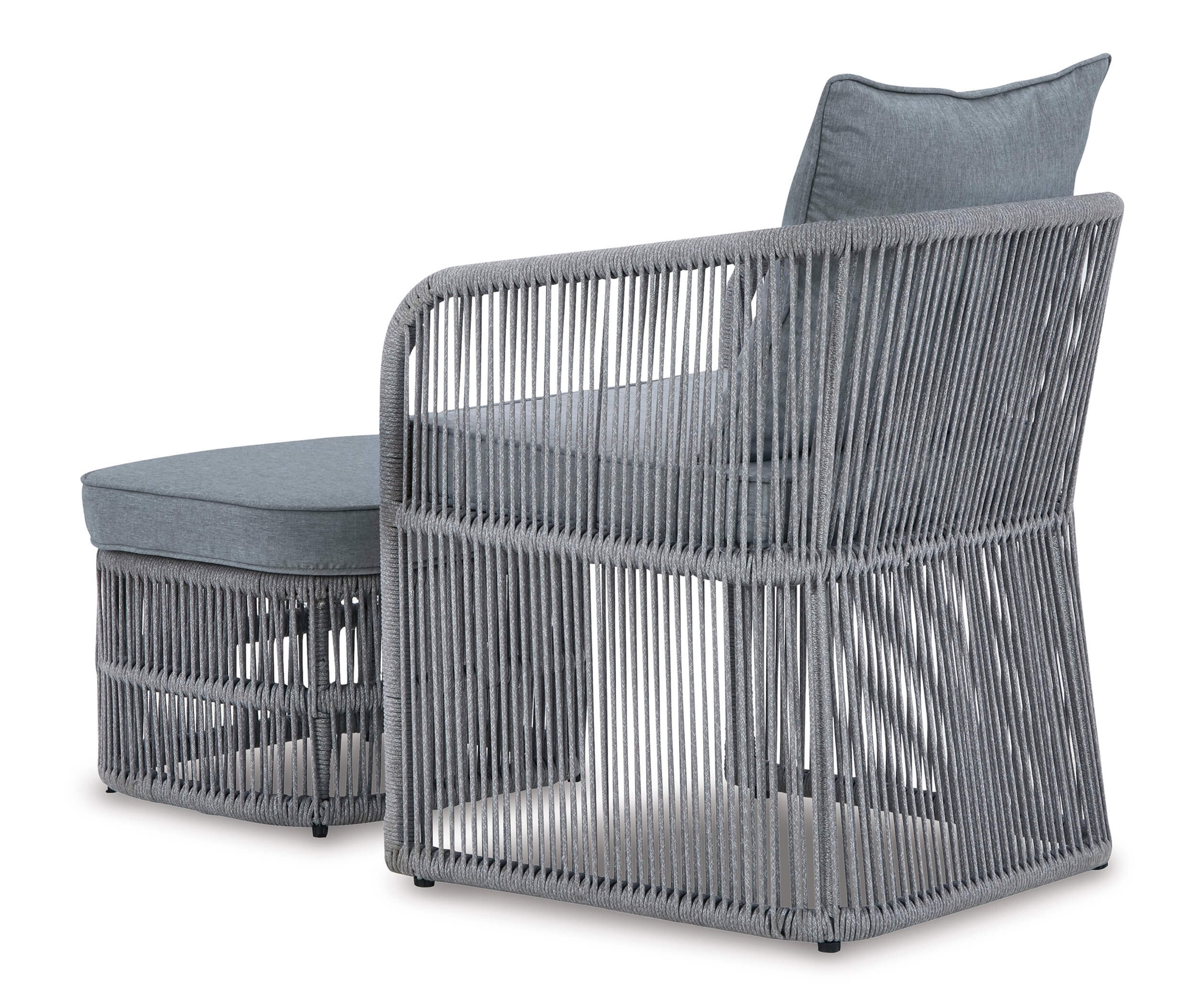Coast Island 3-Piece Nuvella Fabric/Rope Outdoor Lounge Seating Set