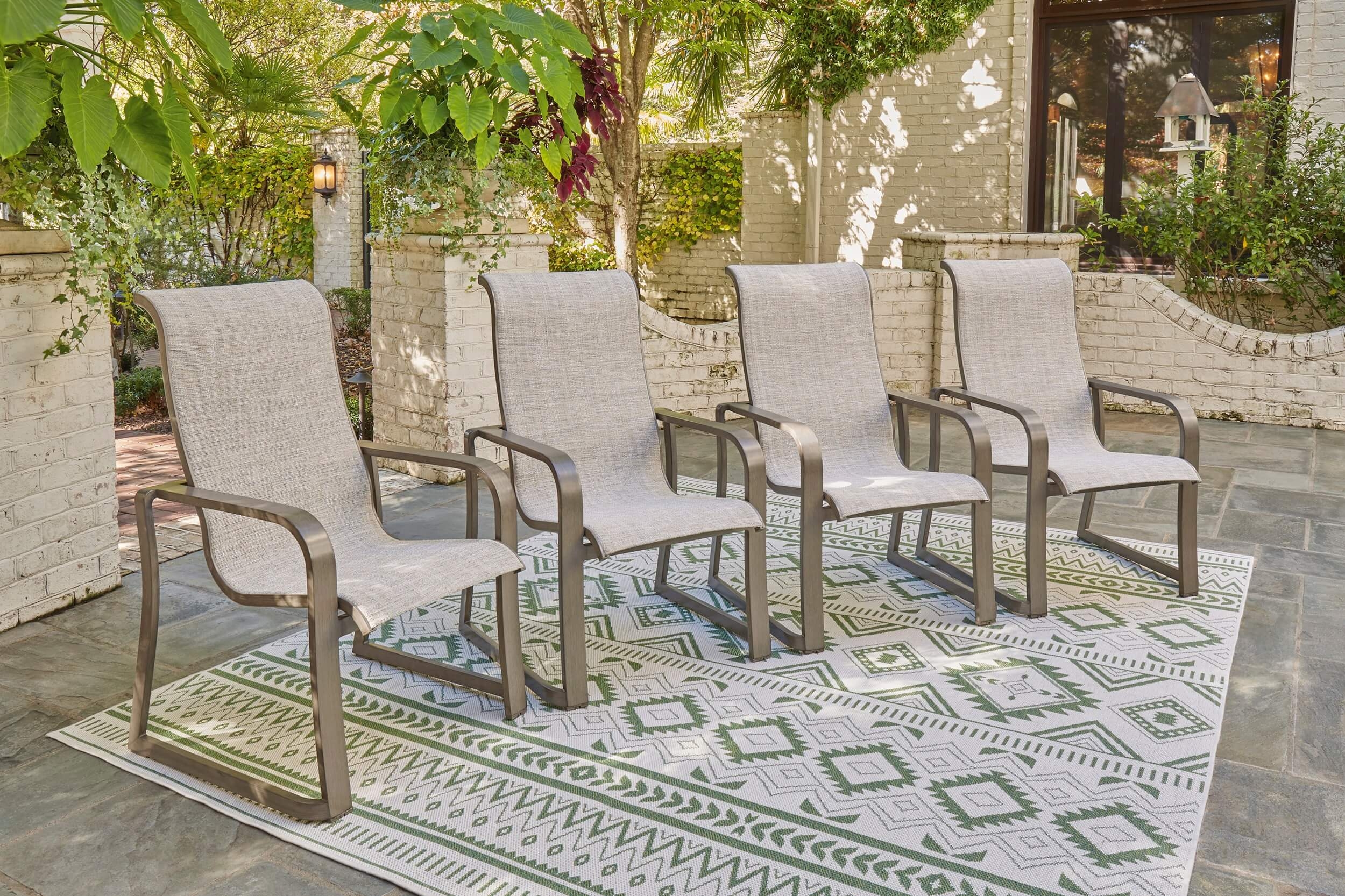 Beach Front Outdoor Aluminum Patio Dining Set, Composition 1