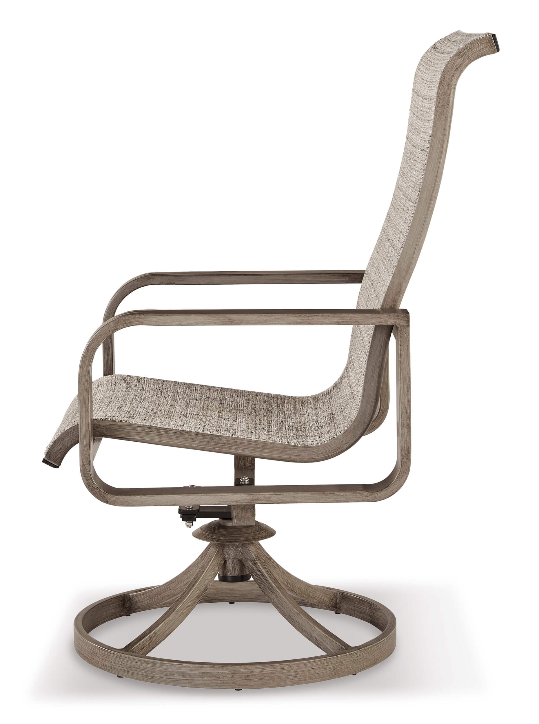 Beach Front Outdoor Sling Fabric Swivel Arm Chair, Set of 2