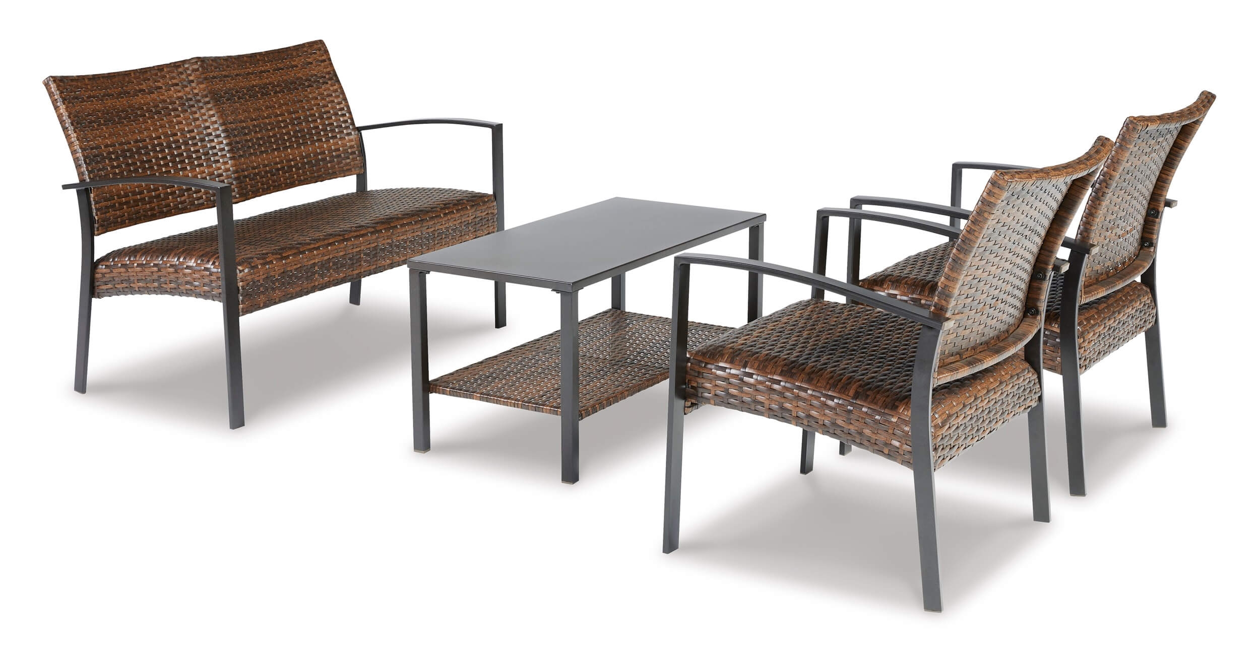 Zariyah 4-Piece Outdoor Resin Wicker Seating Set