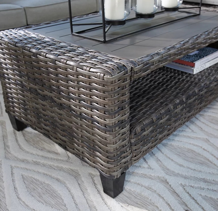 Ashley SM Cloverbrooke 4-Piece Nuvella Fabric Wicker Outdoor Set