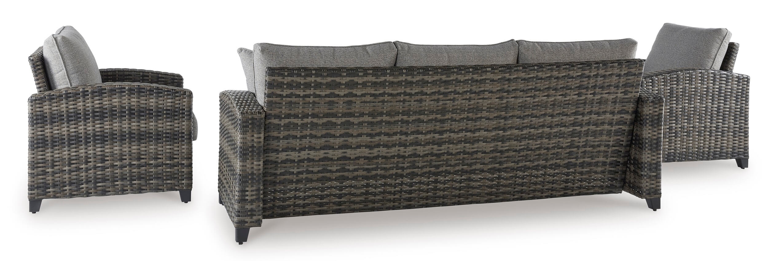 Oasis Court 4-Piece Outdoor Nuvella Fabric/Resin Wicker Seating Set