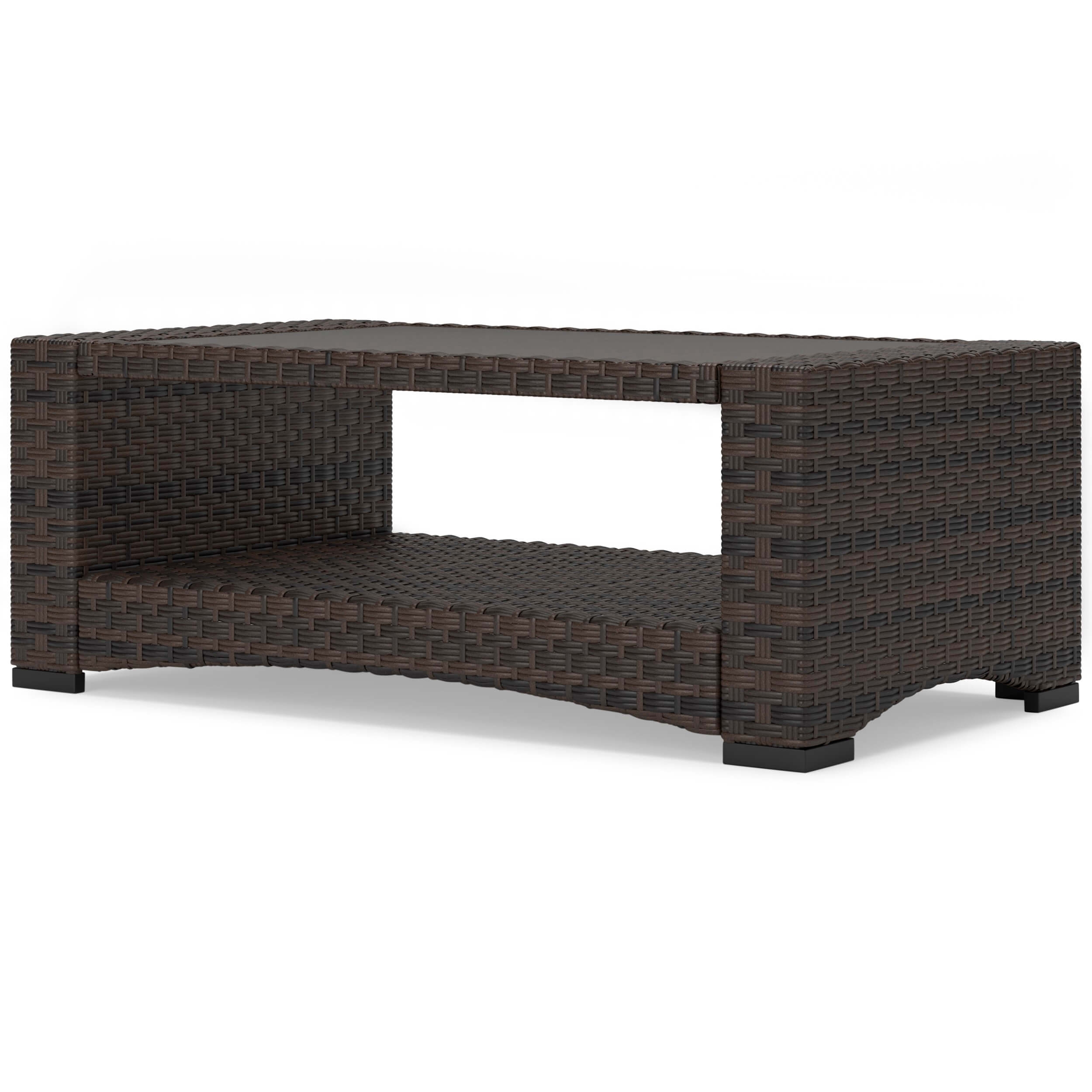 Windglow Outdoor Resin Wicker Rectangular Coffee Table