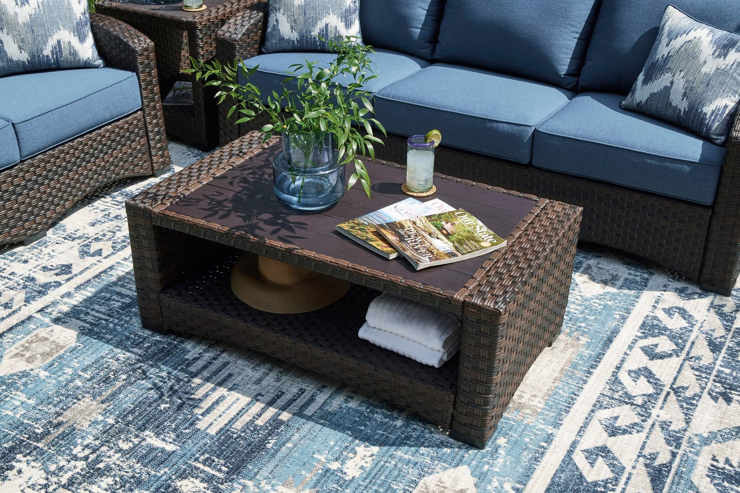 Windglow Outdoor Nuvella Fabric/Resin Wicker Patio Set