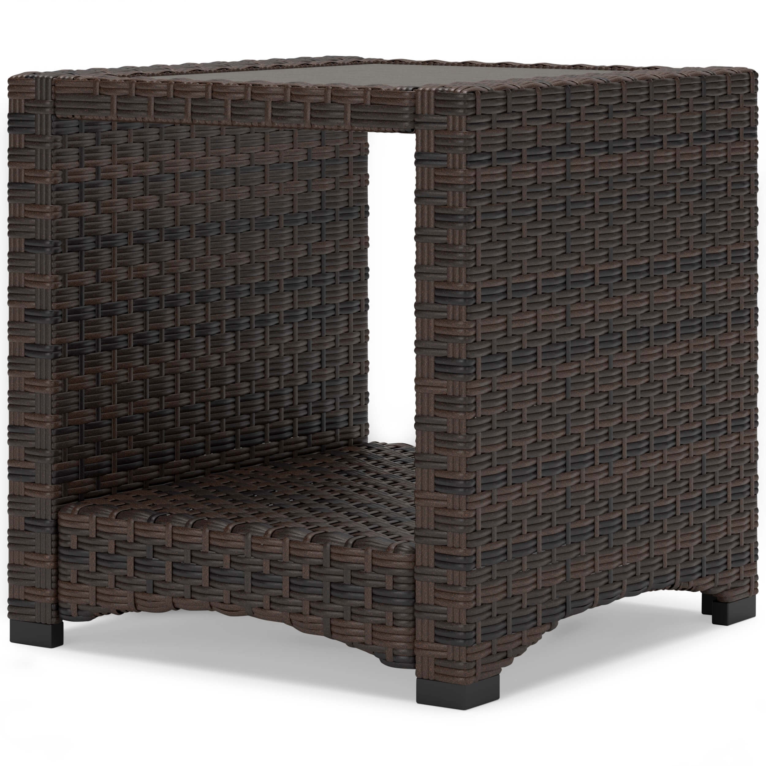 Windglow Outdoor Resin Wicker Square End Table