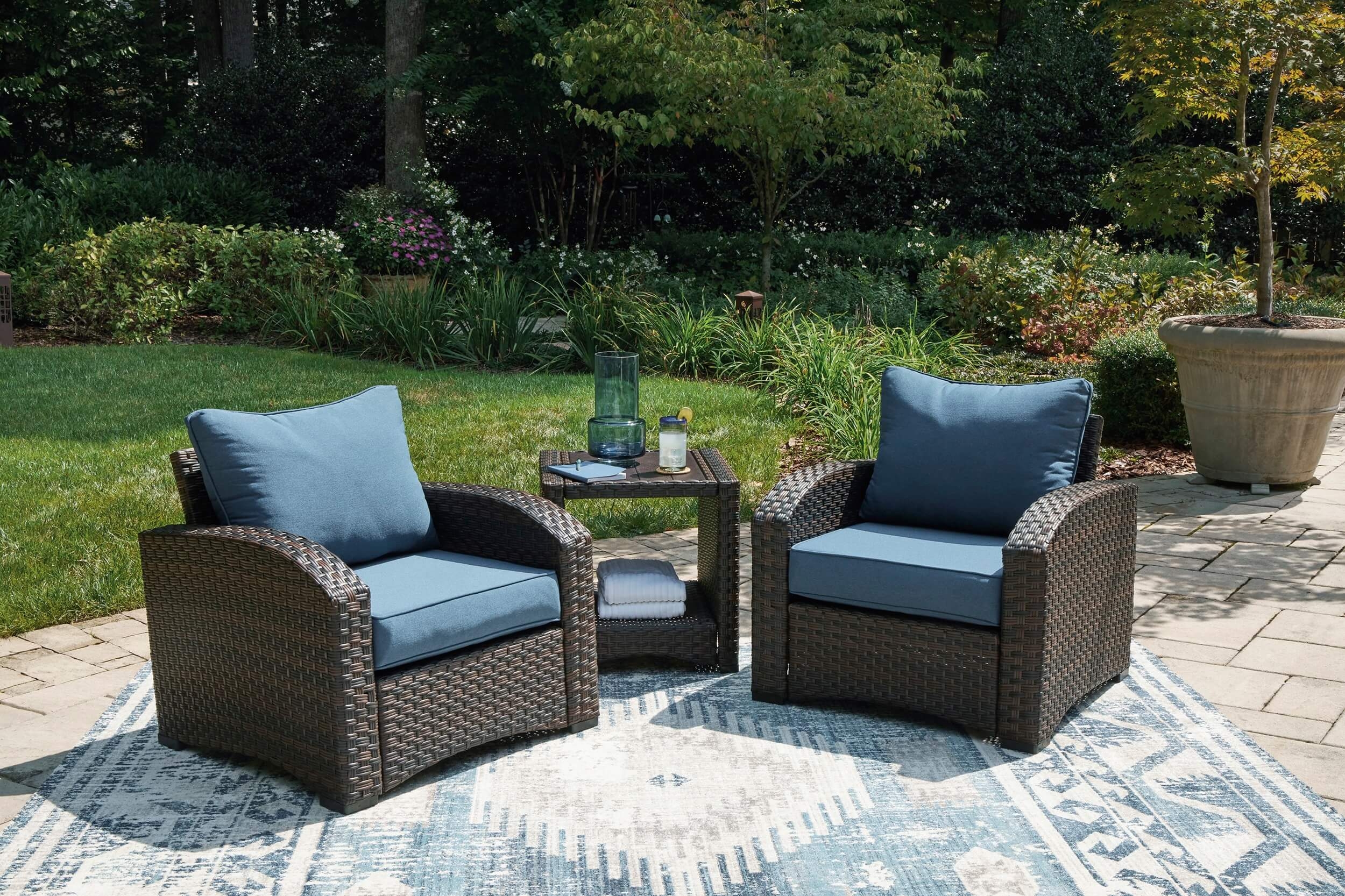 Windglow Outdoor Nuvella Fabric/Resin Wicker Lounge Chair