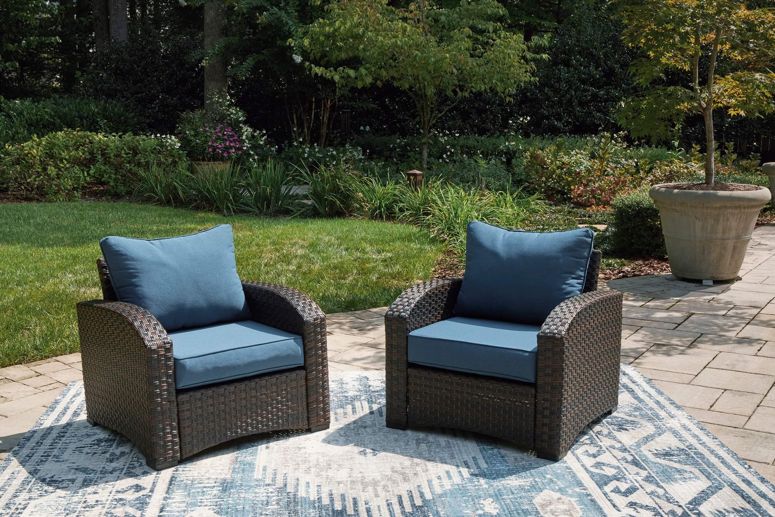 Windglow Outdoor Nuvella Fabric/Resin Wicker Patio Set