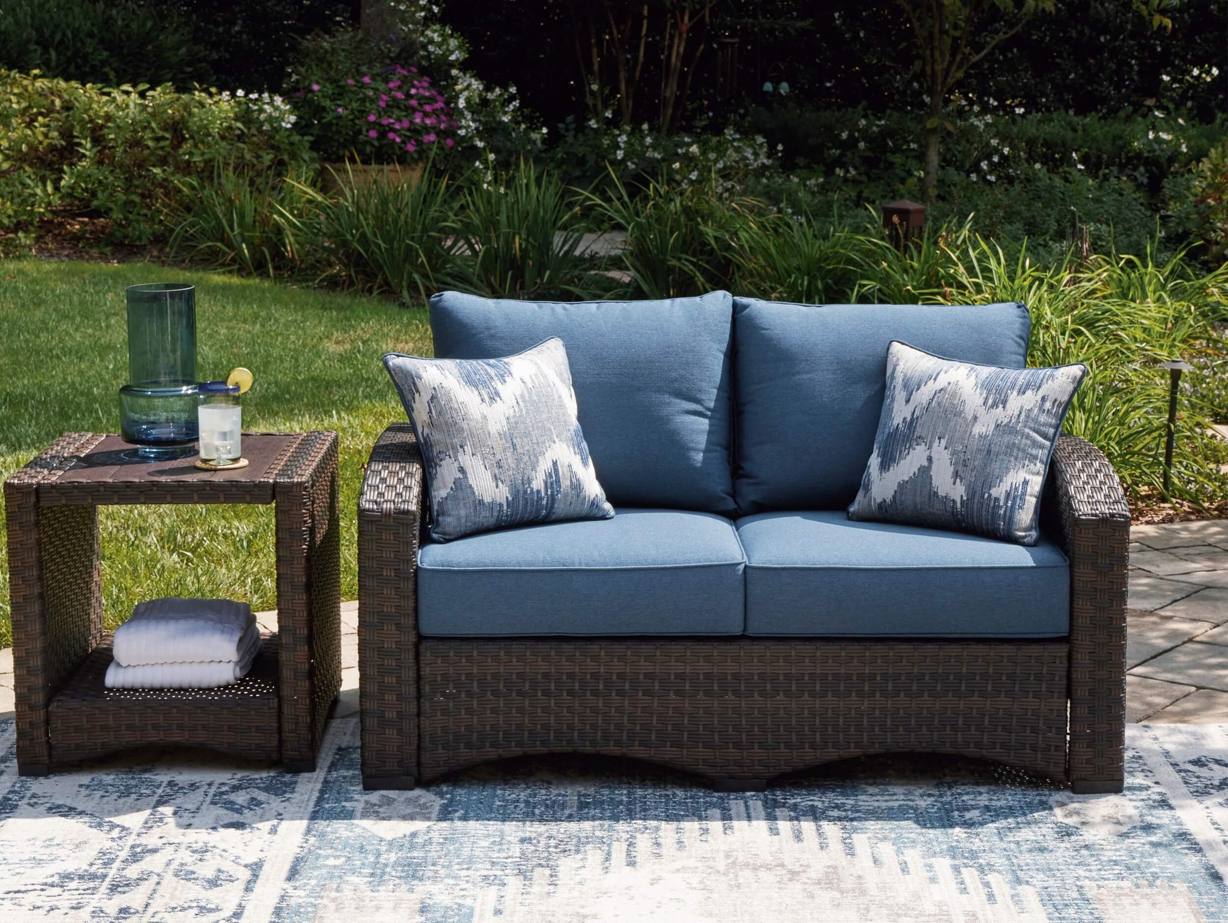 Windglow Outdoor Nuvella Fabric/Resin Wicker Patio Set
