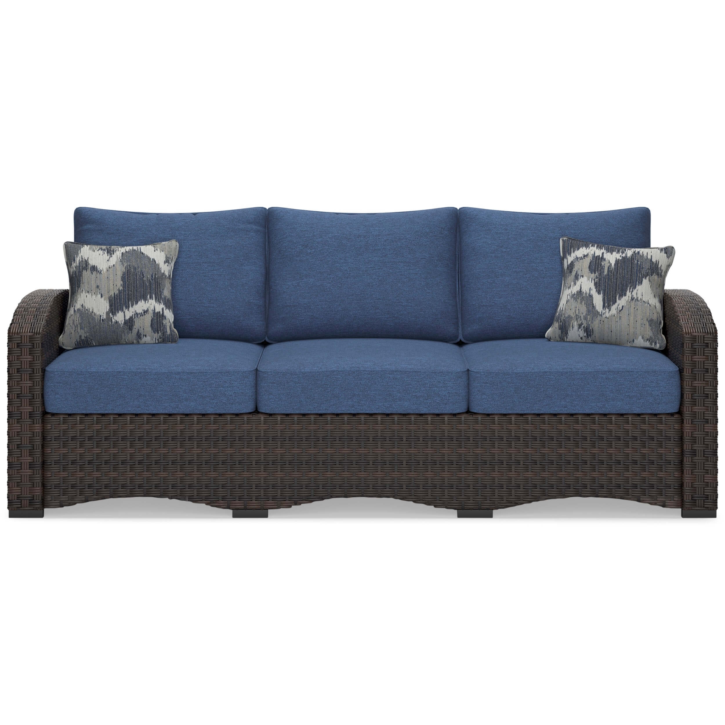 Windglow Outdoor Nuvella Fabric/Resin Wicker Sofa w/2 Pillows