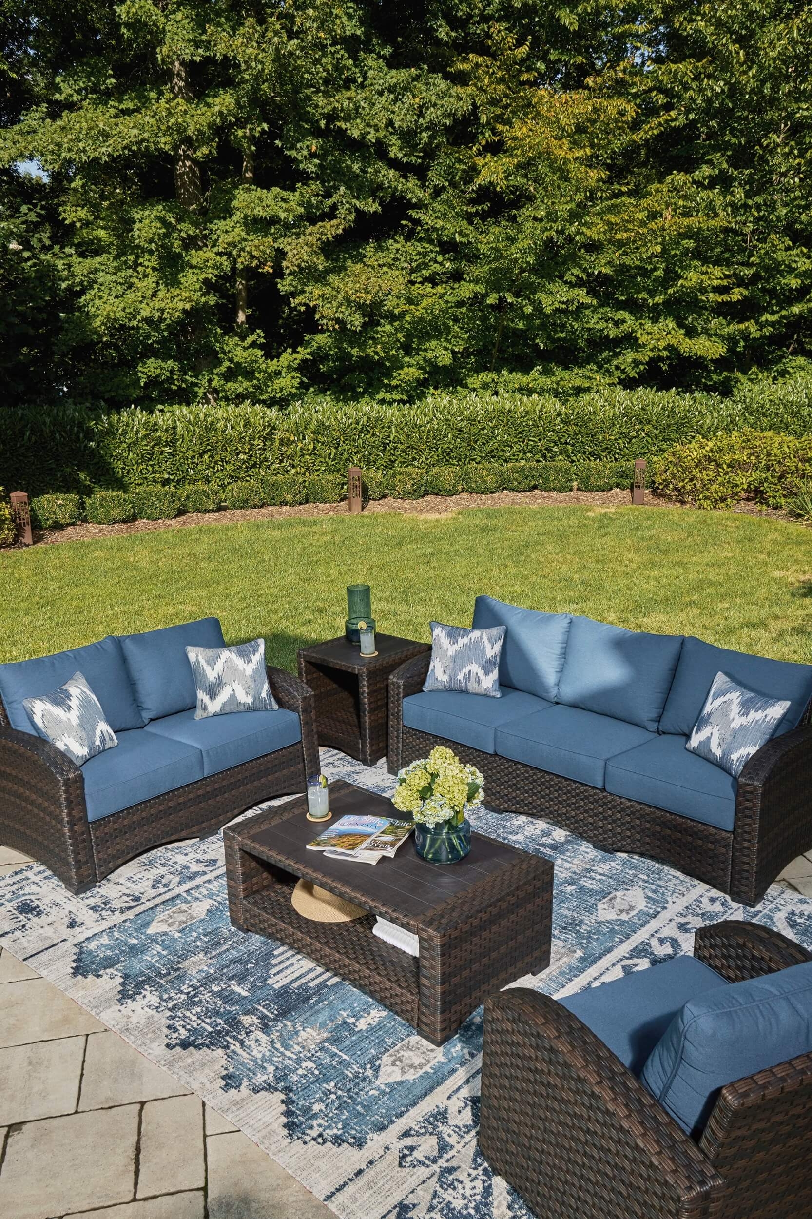 Windglow Outdoor Nuvella Fabric/Resin Wicker Patio Set