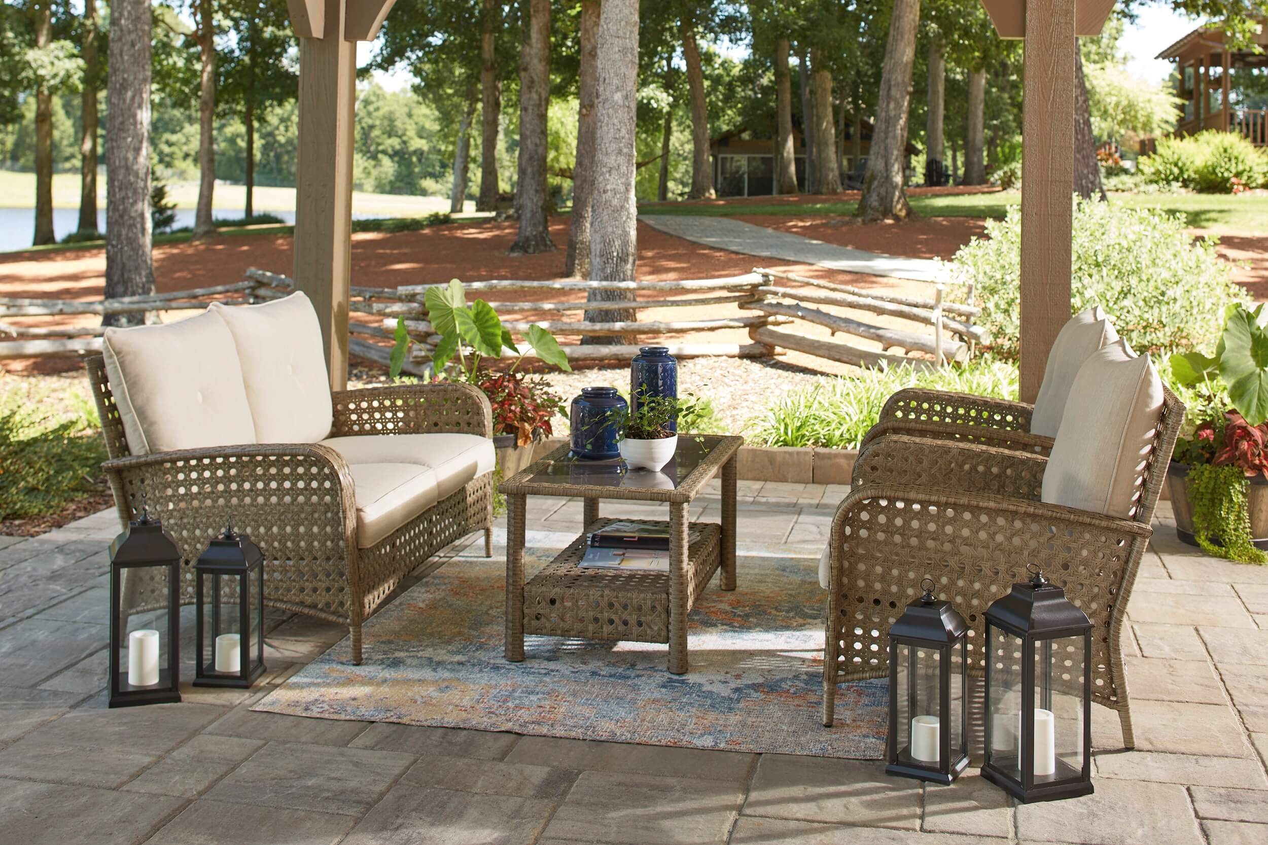Braylee Outdoor Nuvella Fabric/Resin Wicker Patio Set