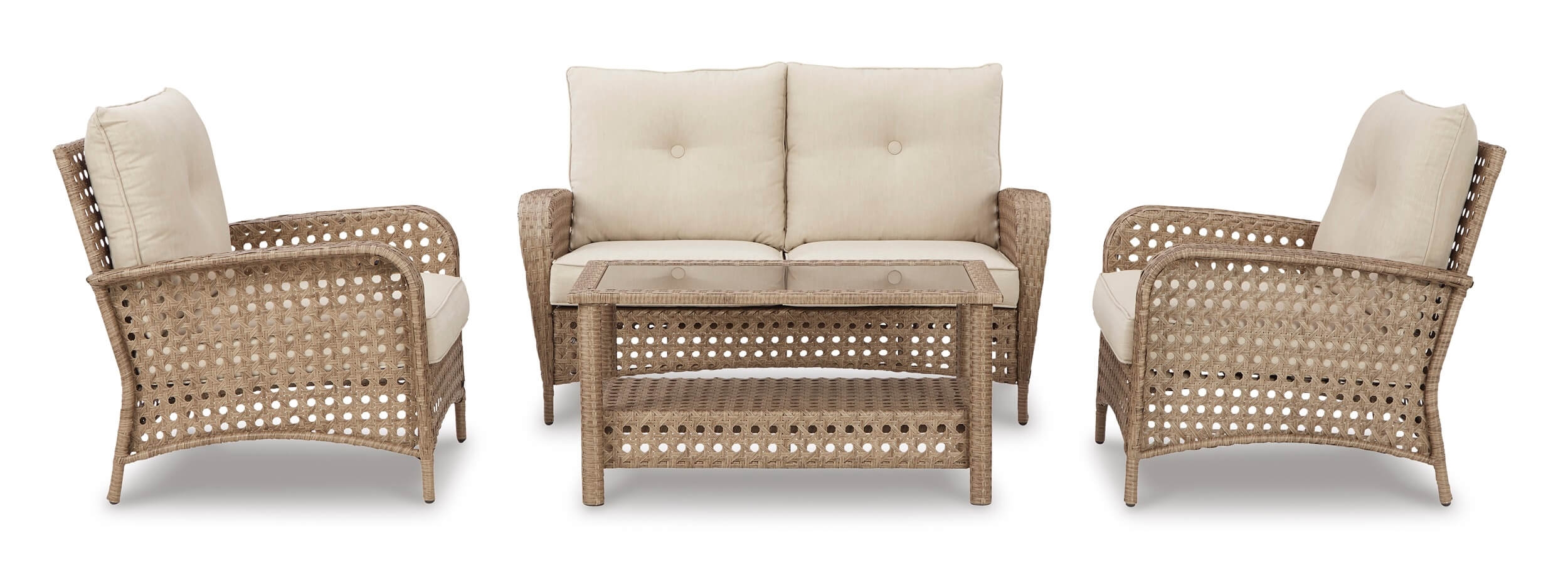 Braylee Outdoor Nuvella Fabric/Resin Wicker Patio Set