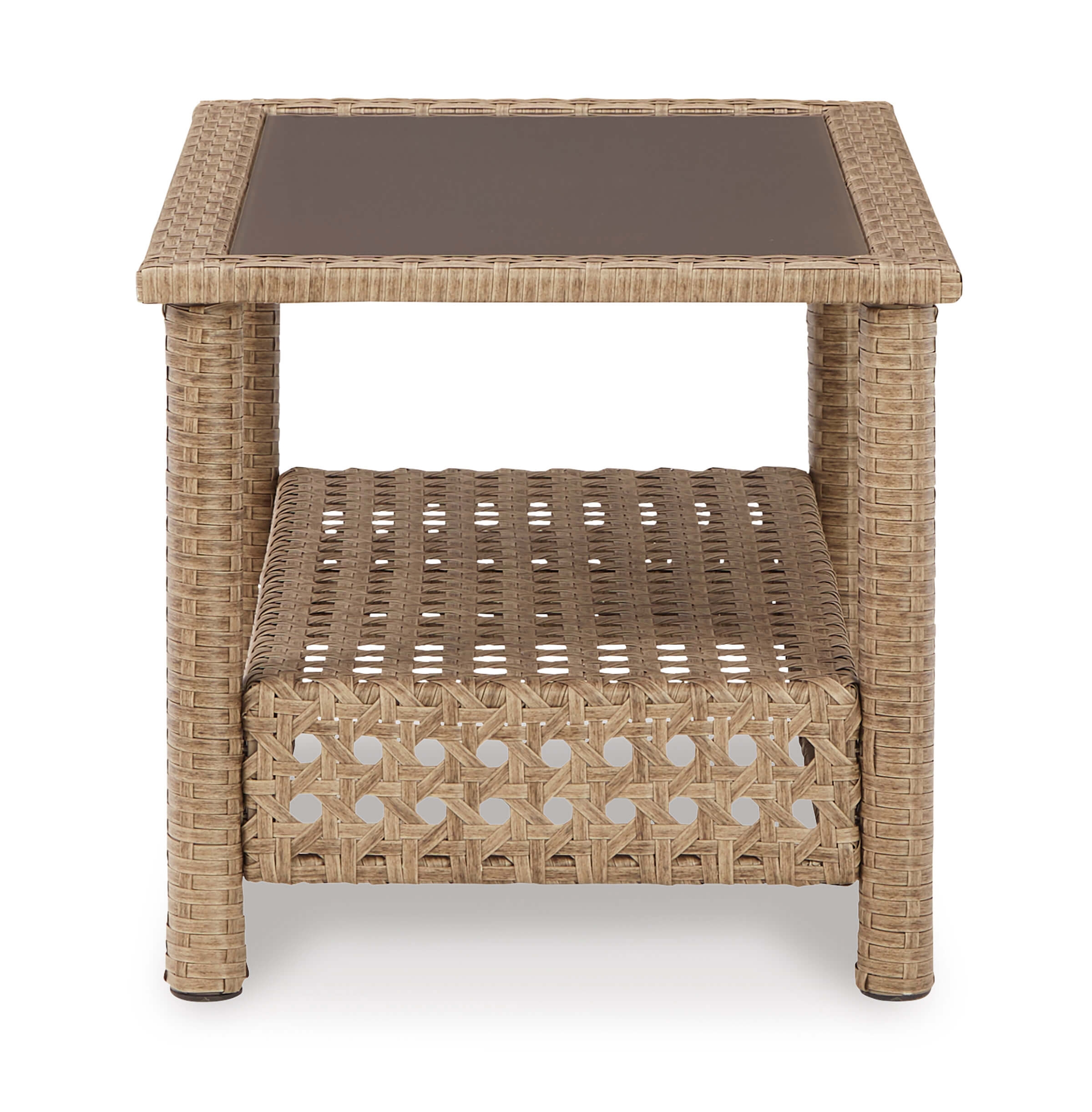 Braylee Outdoor Nuvella Fabric/Resin Wicker Loveseat w/Table