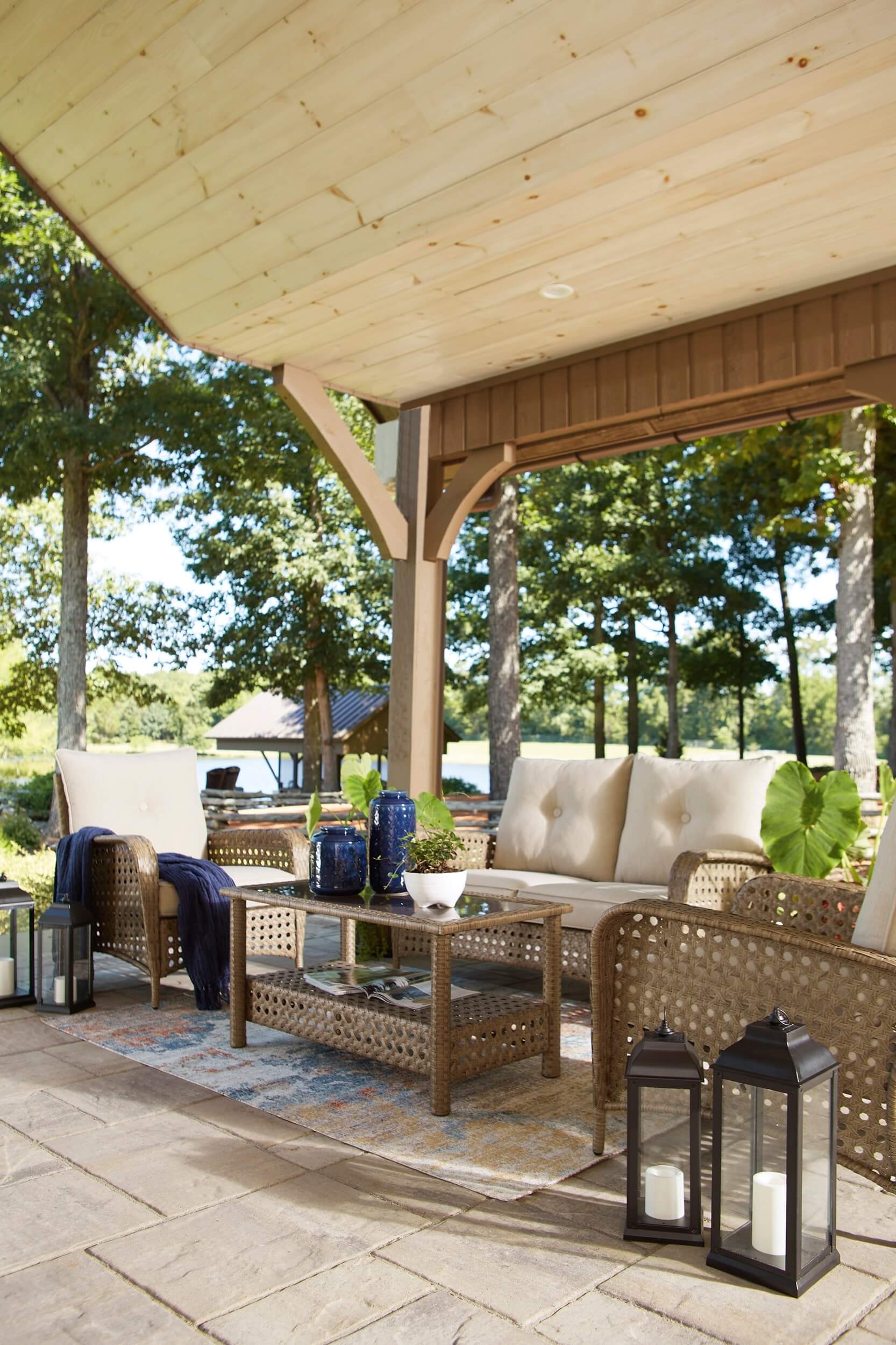 Braylee Outdoor Nuvella Fabric/Resin Wicker Patio Set