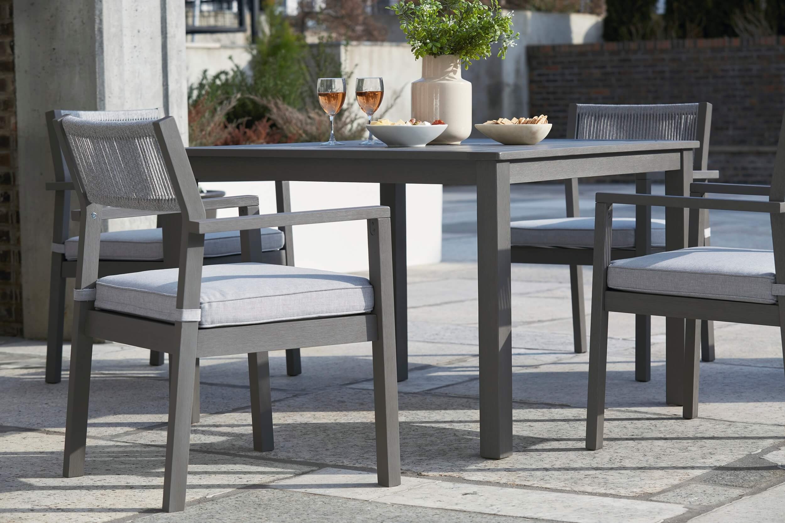 Eden Town Outdoor Eucalyptus Wood Square Patio Dining Set