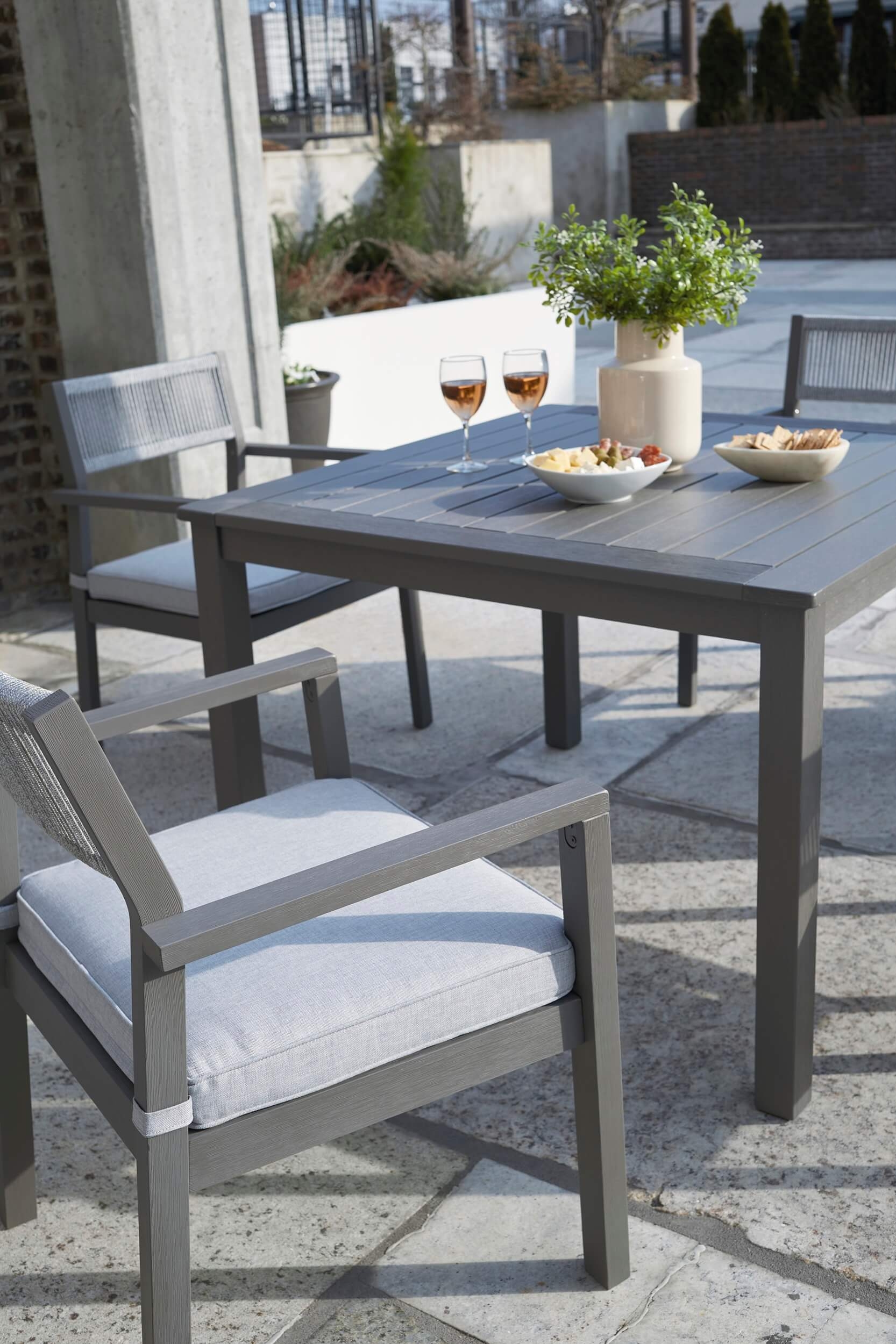 Eden Town Outdoor Eucalyptus Wood Square Patio Dining Set