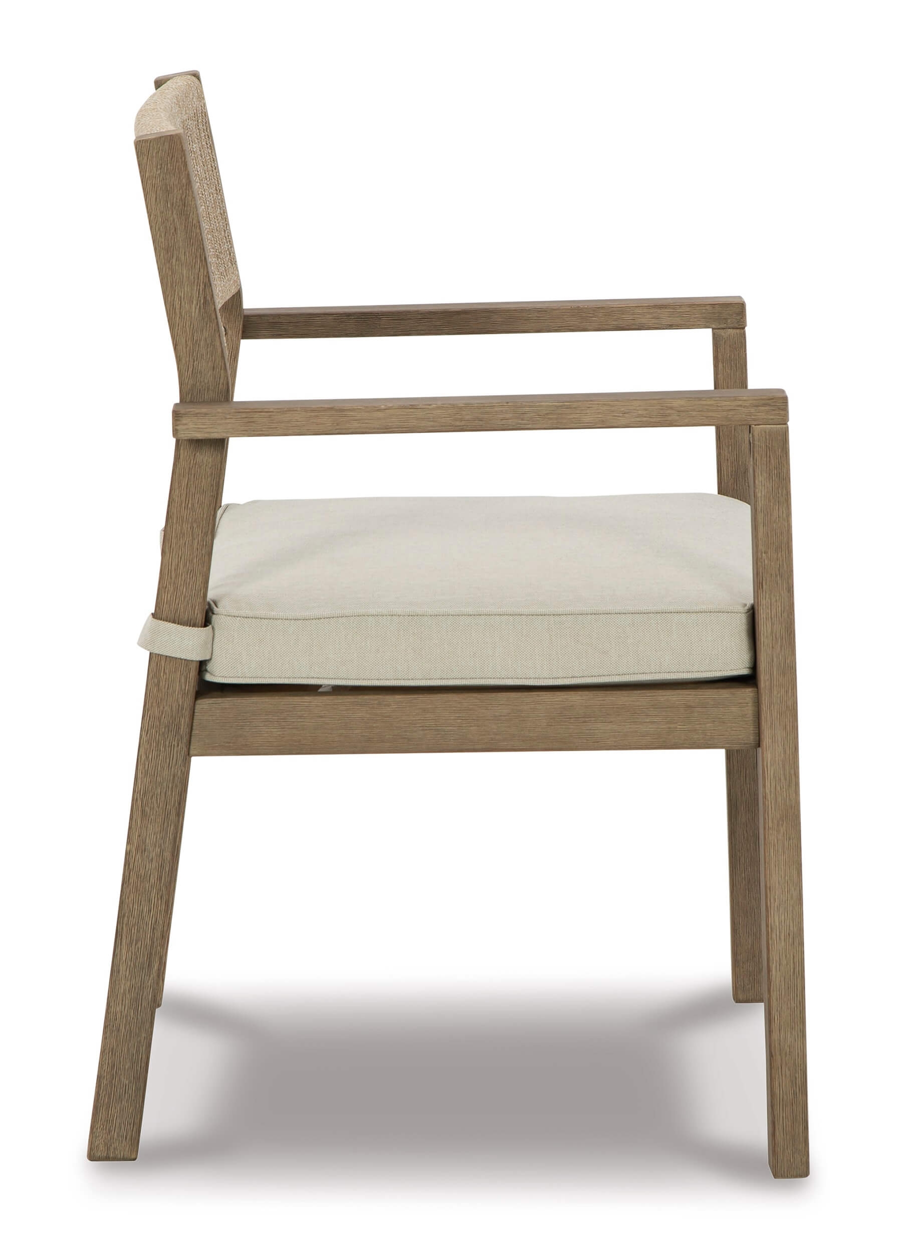 Aria Plains Outdoor Eucalyptus Wood/Rope Dining Arm Chair, Set of 2