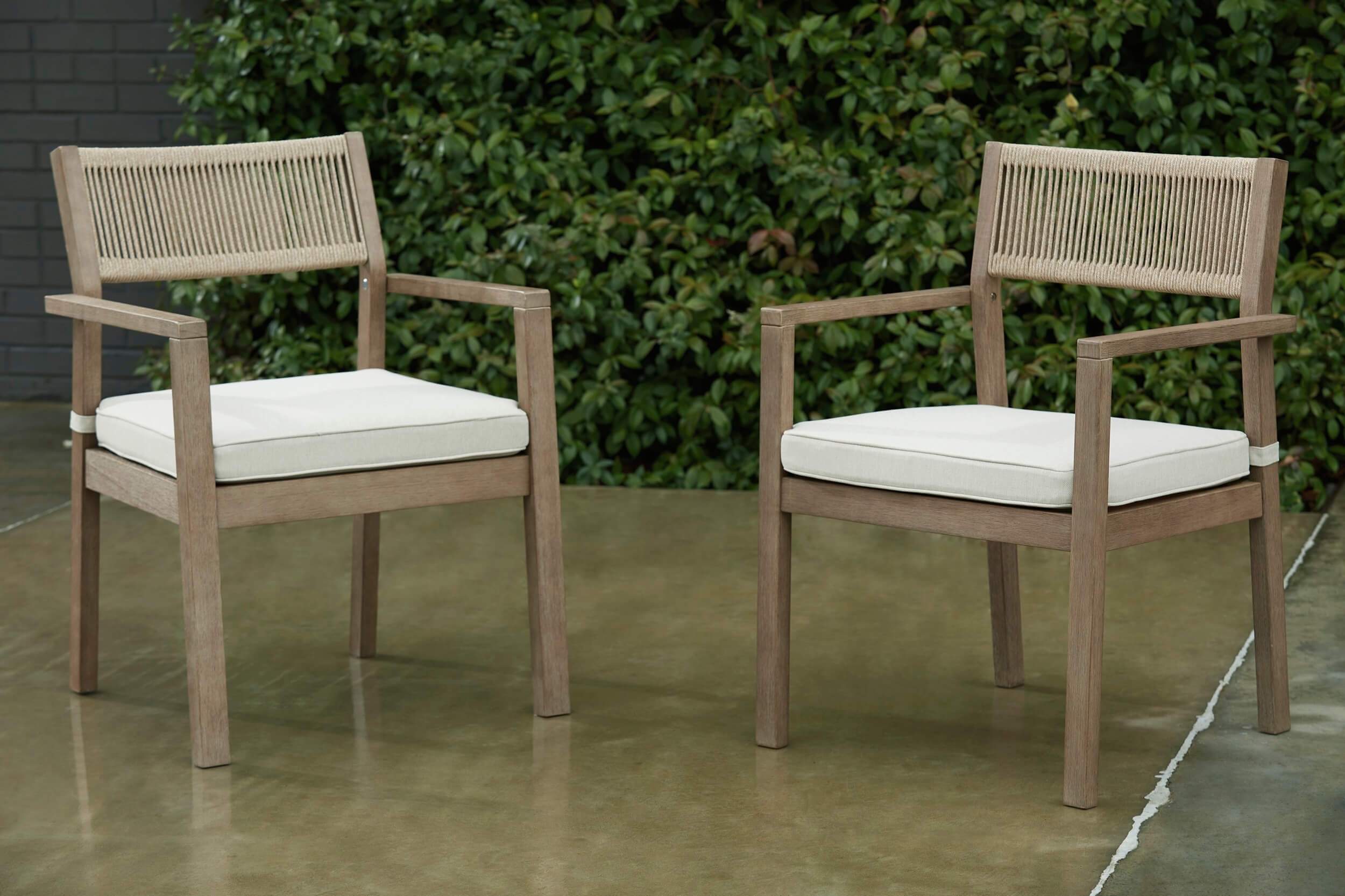 Aria Plains Outdoor Eucalyptus Wood Patio Dining Set