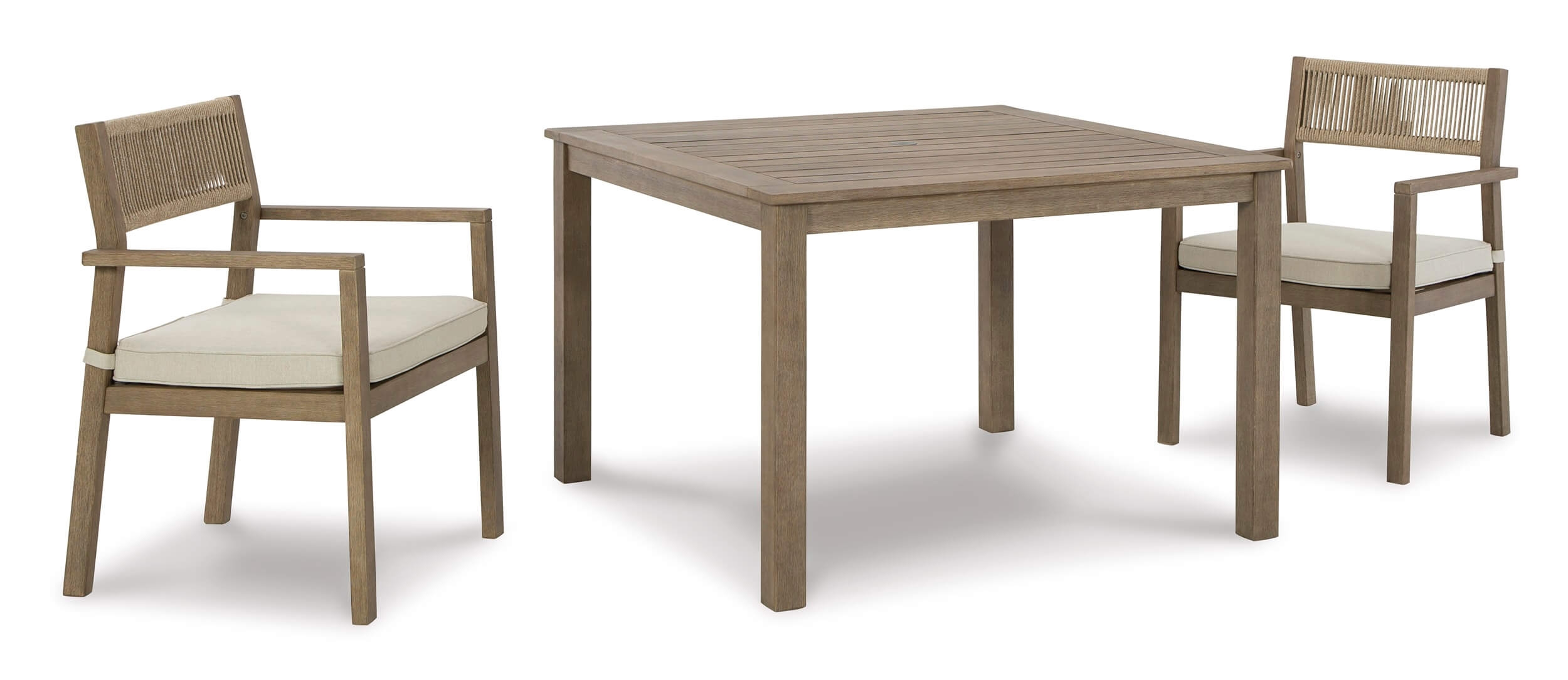 Aria Plains Outdoor Eucalyptus Wood Patio Dining Set