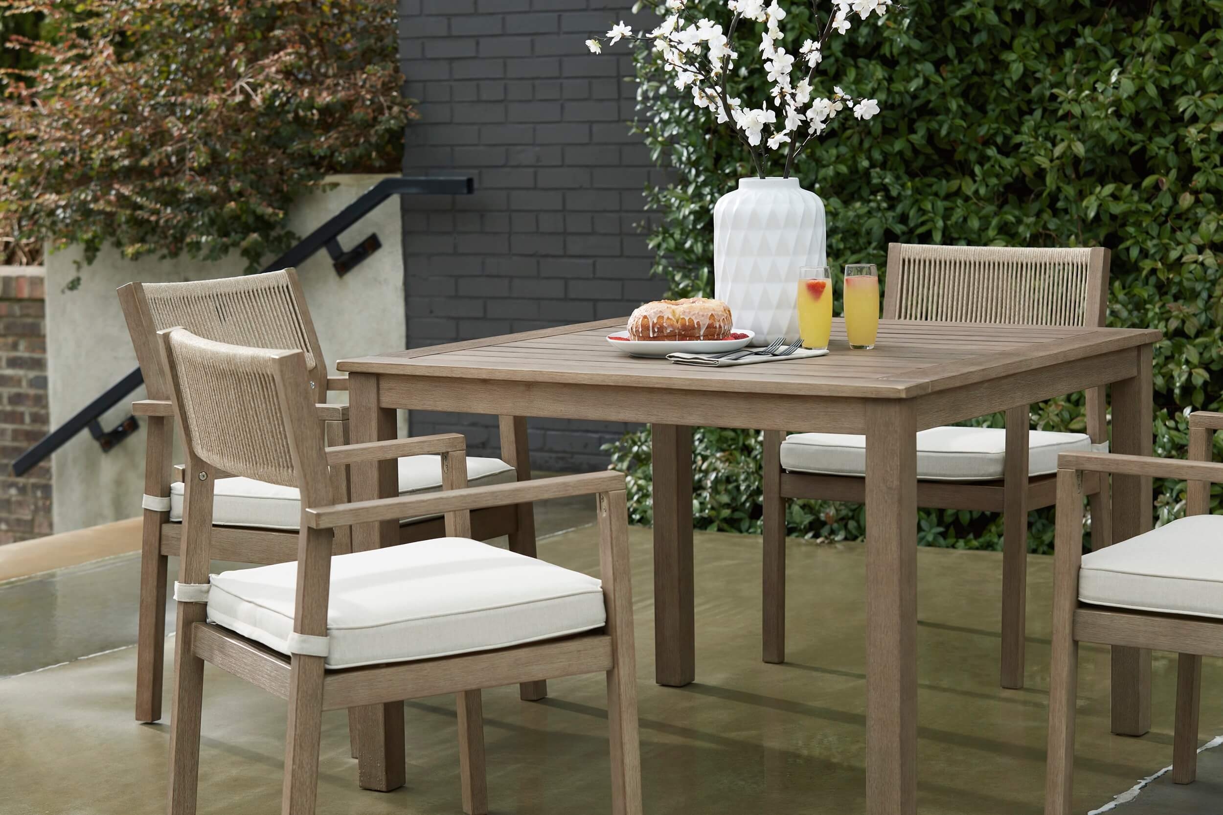 Aria Plains Outdoor Eucalyptus Wood Dining Table