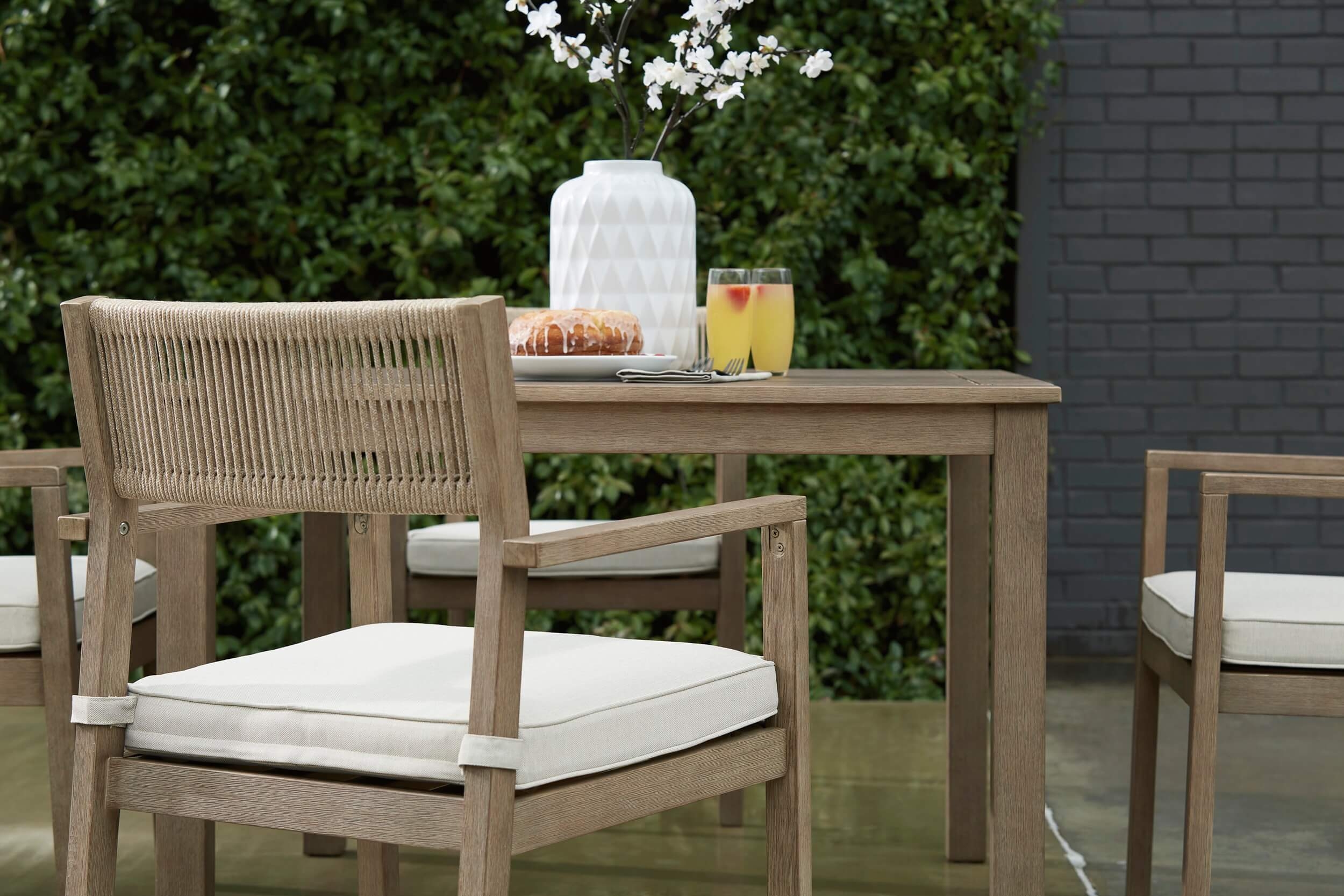 Aria Plains Outdoor Eucalyptus Wood Dining Table