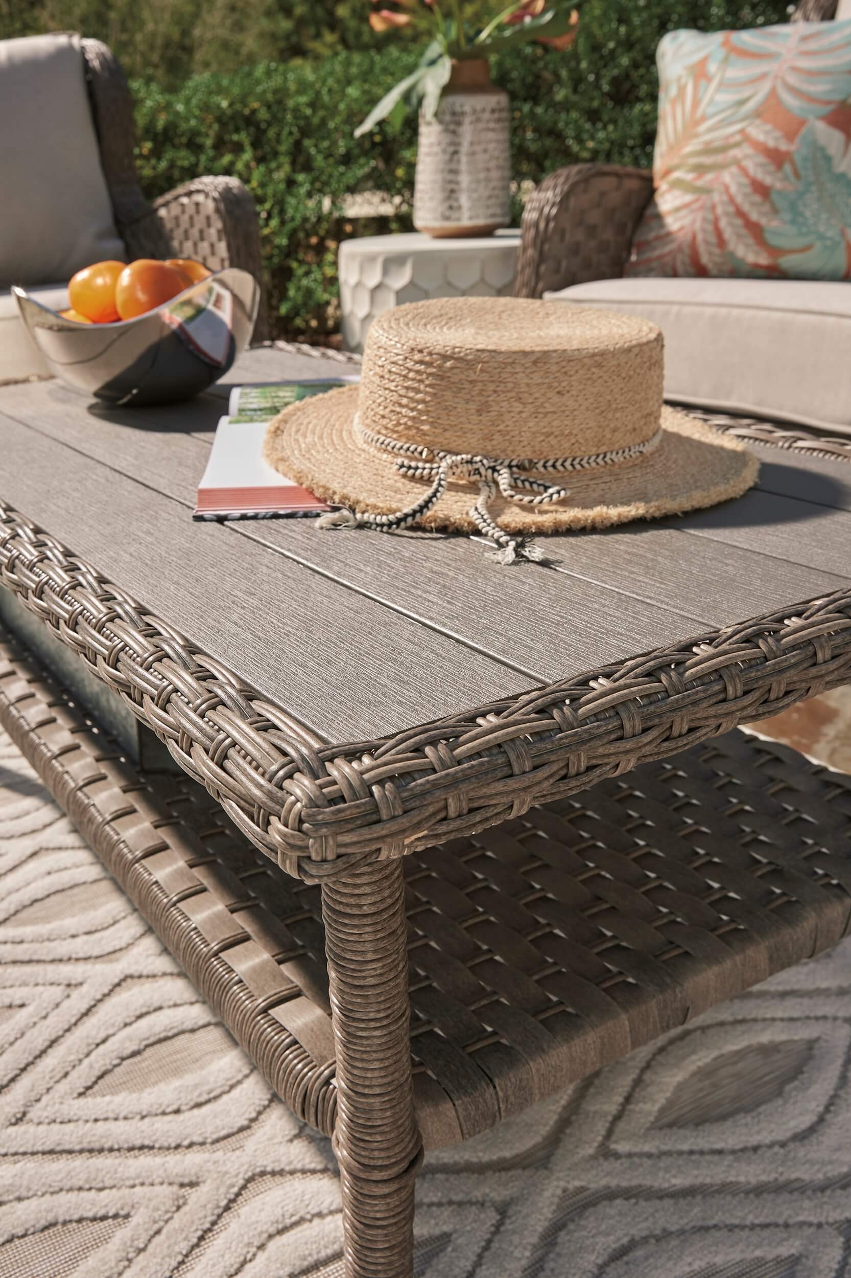 Clear Ridge Outdoor Resin Wicker Coffee Table