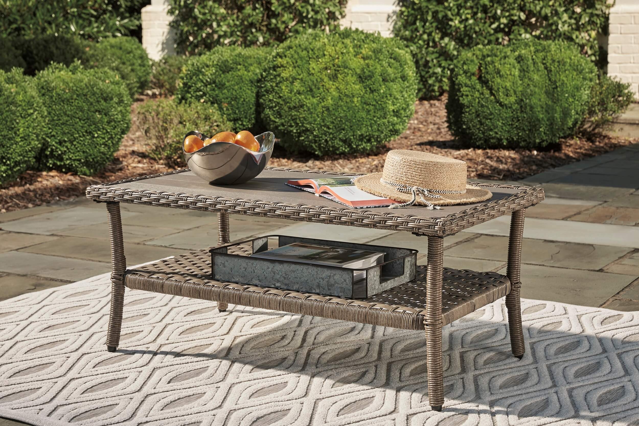 Clear Ridge Outdoor Resin Wicker Coffee Table