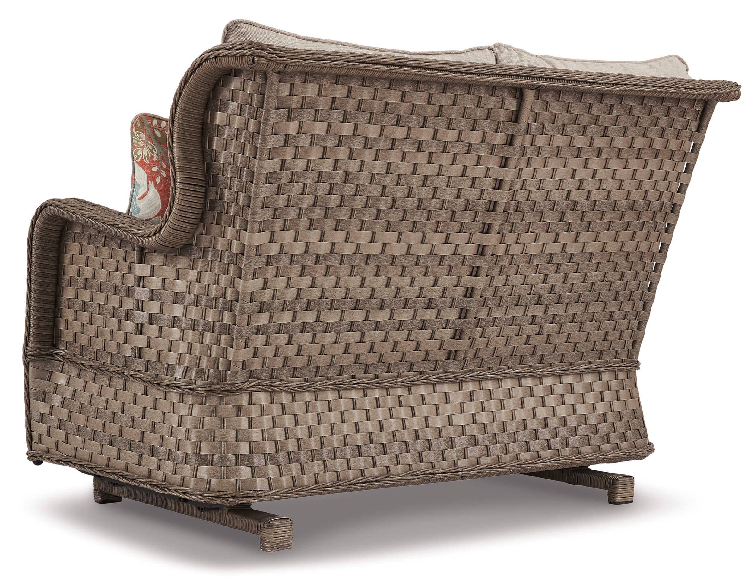 Clear Ridge Outdoor Nuvella Fabric/Resin Wicker Glider Loveseat