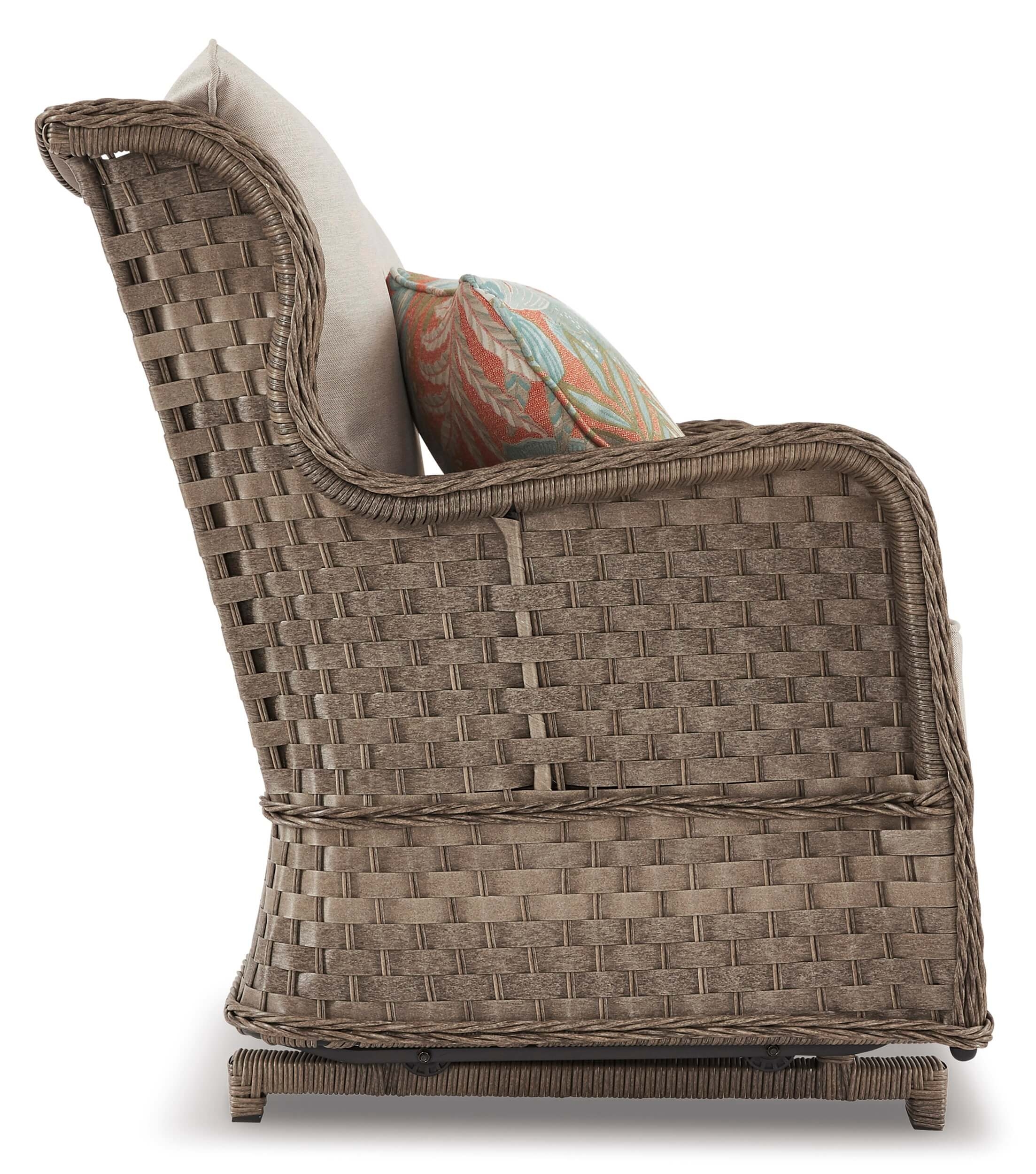Clear Ridge Outdoor Nuvella Fabric/Resin Wicker Glider Loveseat