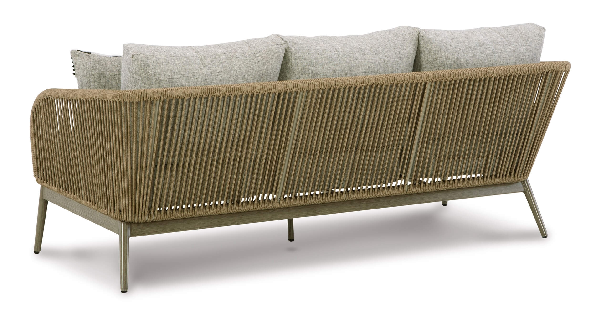 Swiss Valley Outdoor Nuvella Fabric/Handwoven Polyester Rope Sofa w/4 Pillows