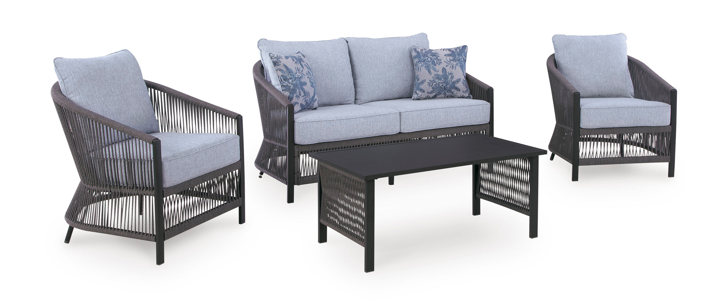Bridges Beach Polyester/Aluminum 4-Piece Patio Set