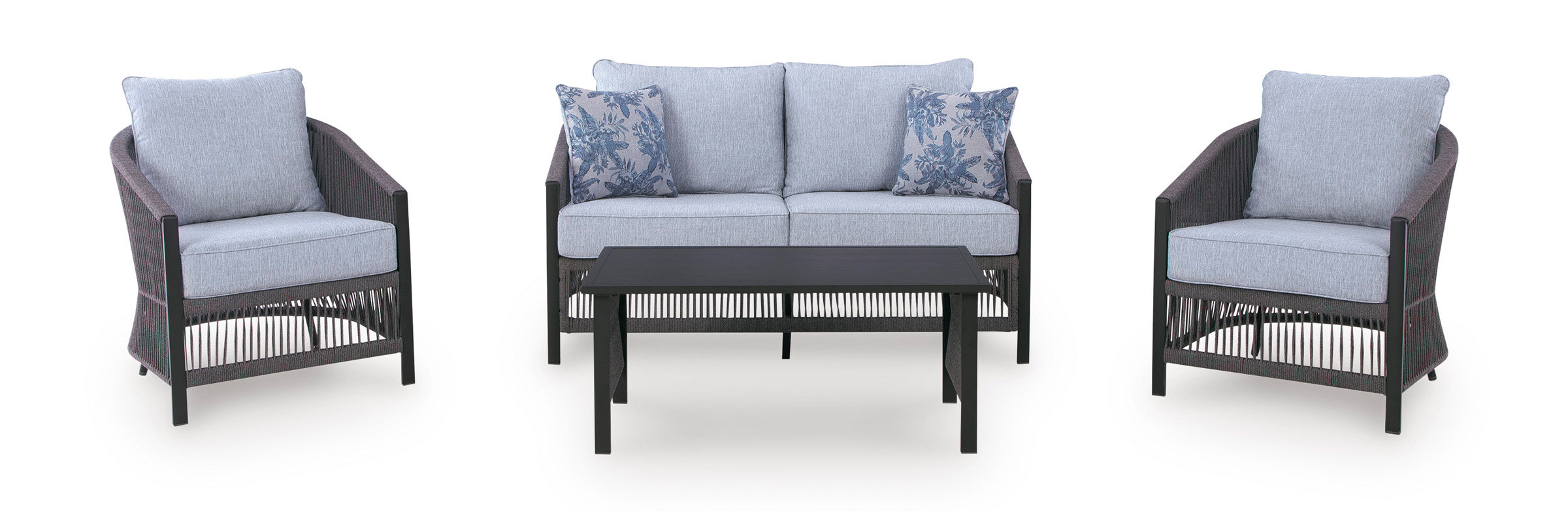 Bridges Beach Polyester/Aluminum 4-Piece Patio Set
