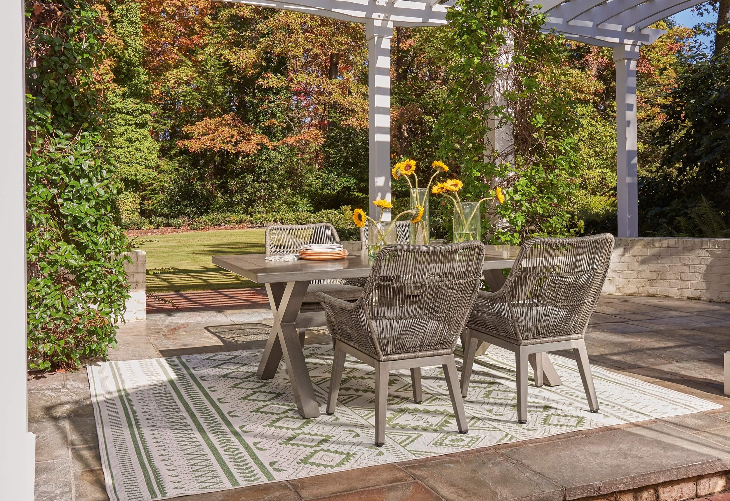 Beach Front Outdoor Aluminum Patio Dining Set, Composition 2