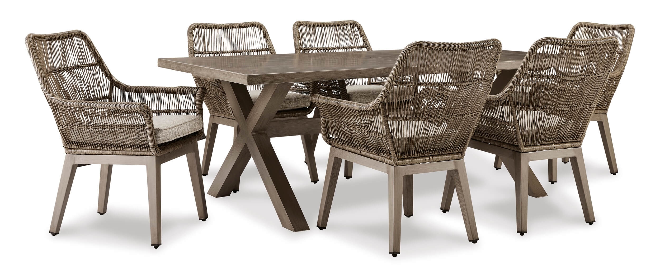 Beach Front Outdoor Aluminum Patio Dining Set, Composition 2