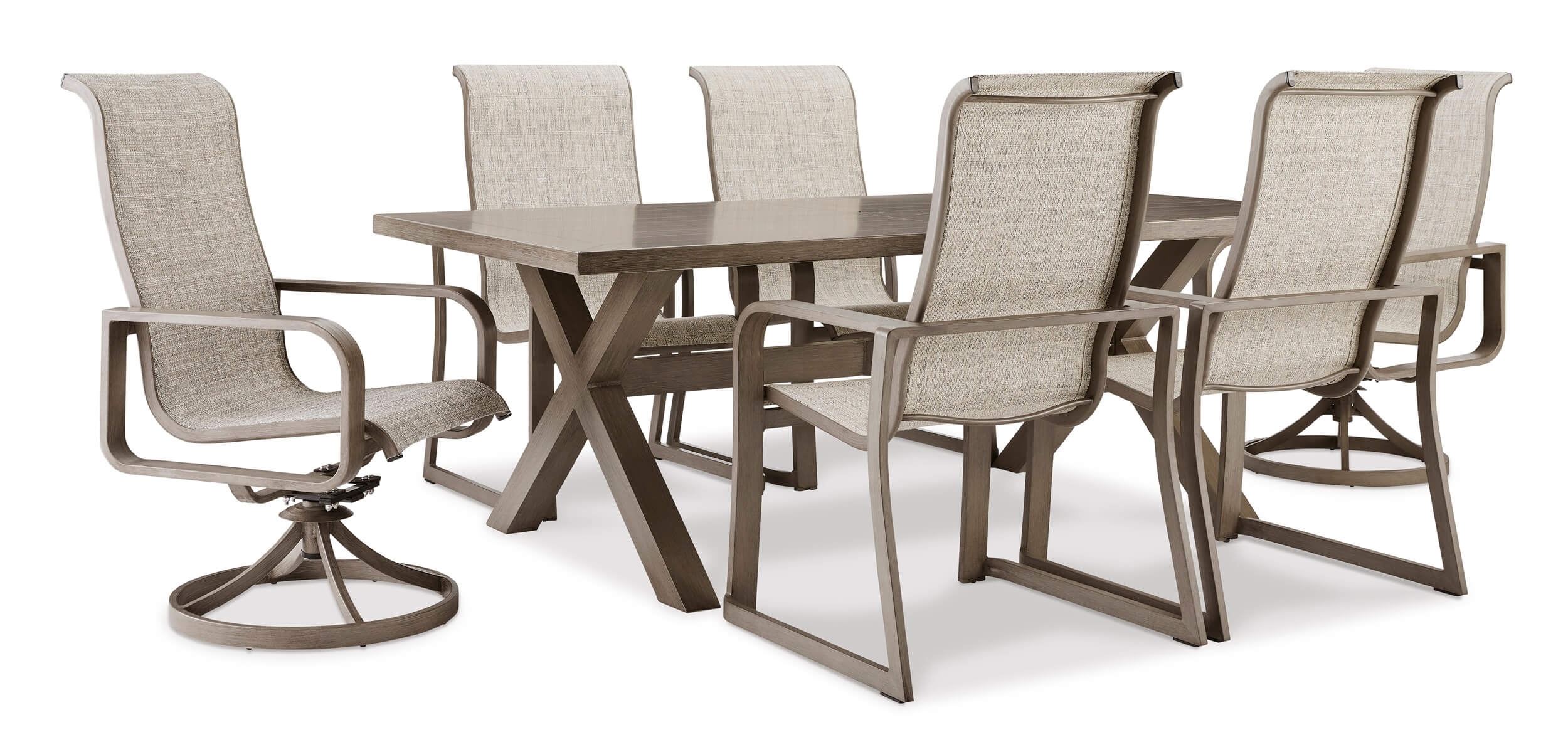 Beach Front Outdoor Aluminum Patio Dining Set, Composition 1