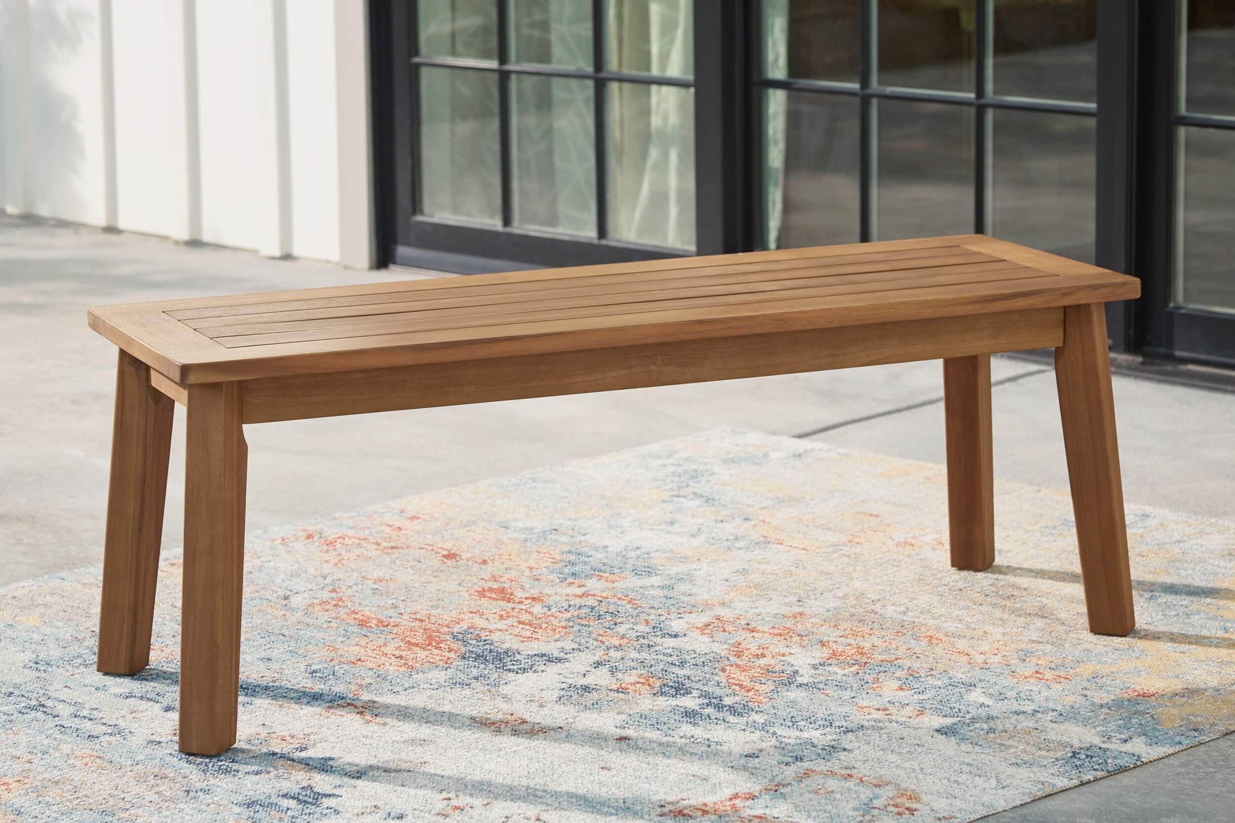 Janiyah Outdoor Acacia Wood Dining Bench
