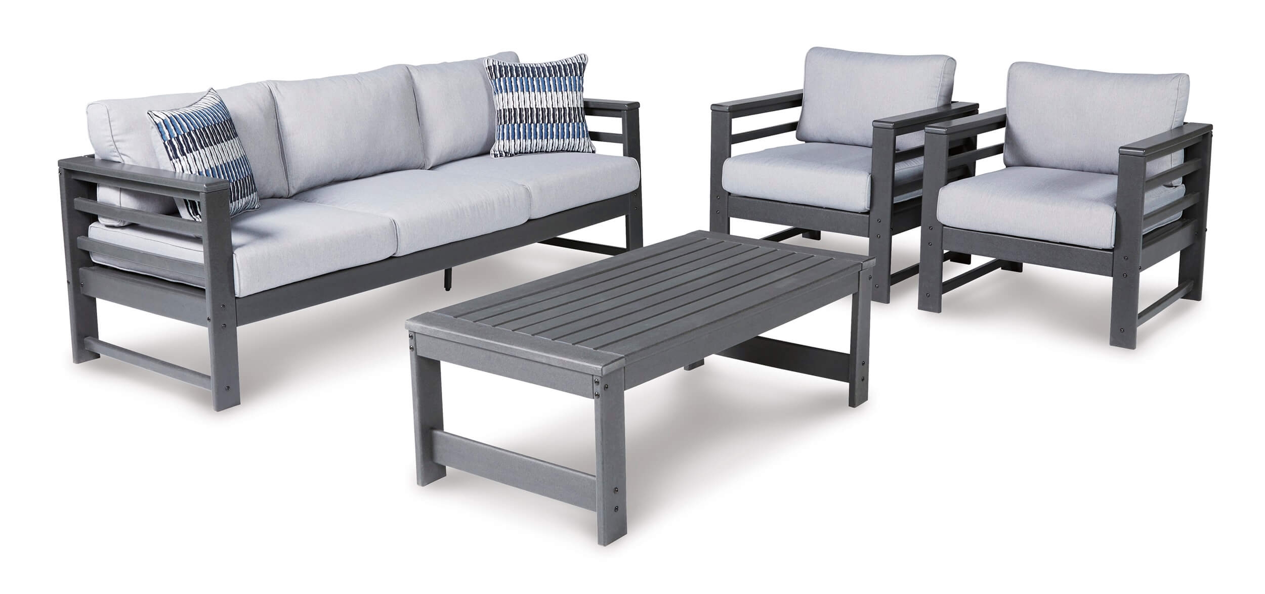 Amora Outdoor Nuvella Fabric/High-Density Polyethylene Set