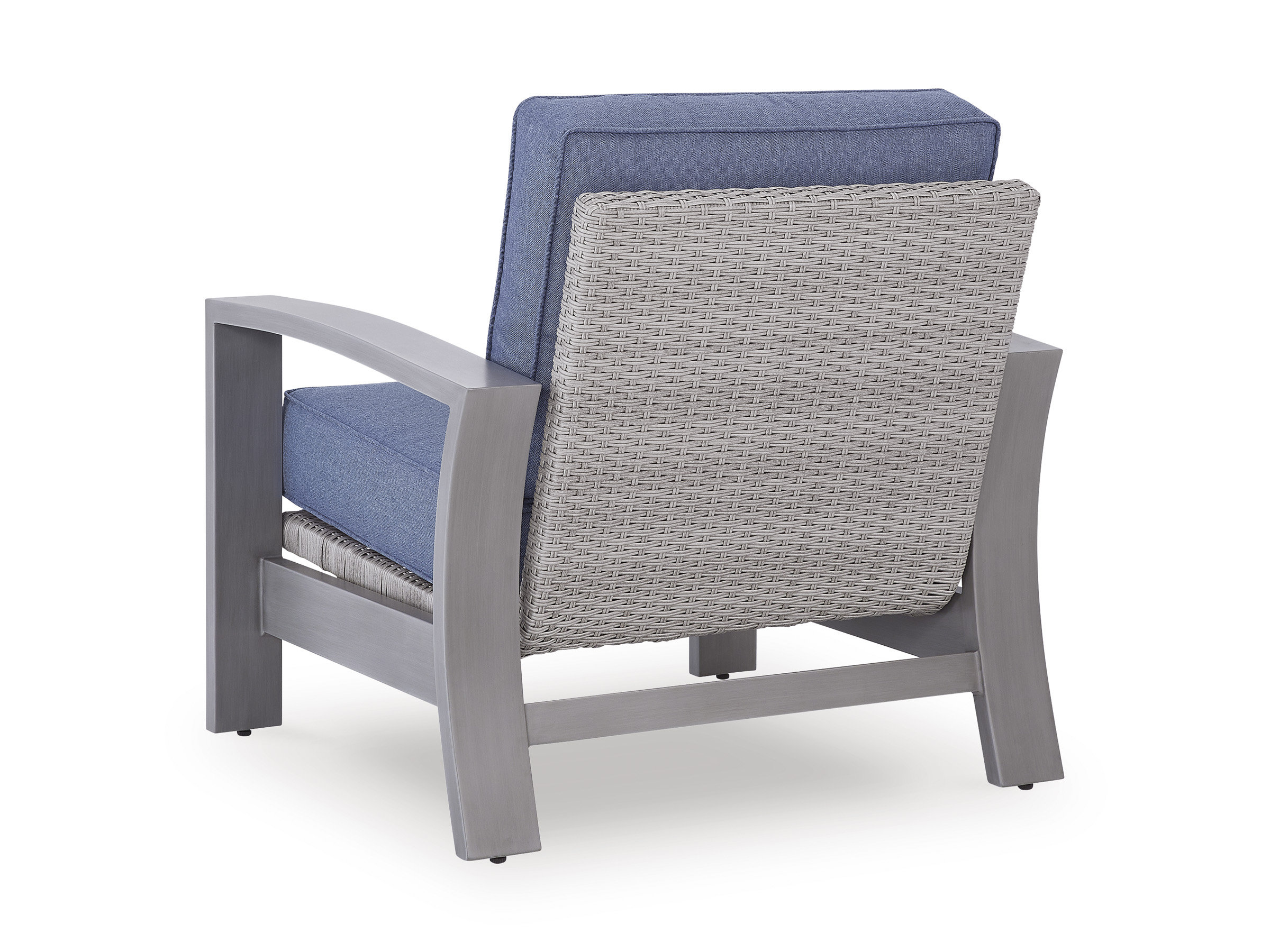 Half Moon Beach Resin Wicker/Aluminum Spring Lounge Chair with Cushion