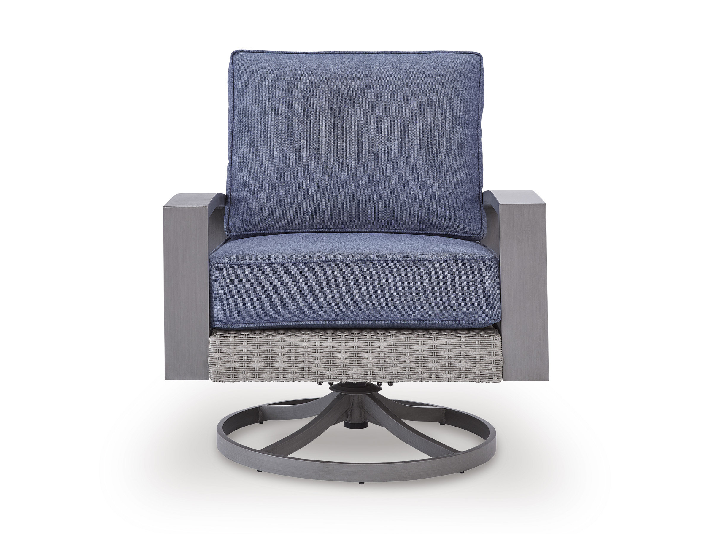 Half Moon Beach Resin Wicker/Aluminum Swivel Lounge Chair with Cushion