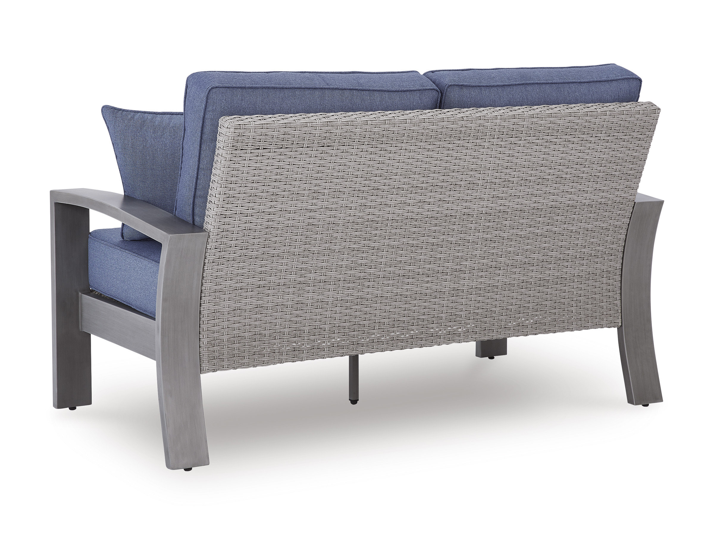 Half Moon Beach Resin Wicker/Aluminum Loveseat with Cushion