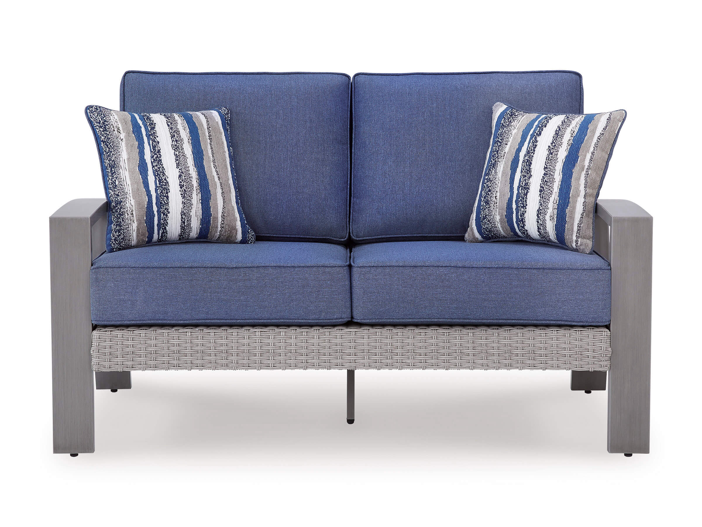 Half Moon Beach Resin Wicker/Aluminum Loveseat with Cushion
